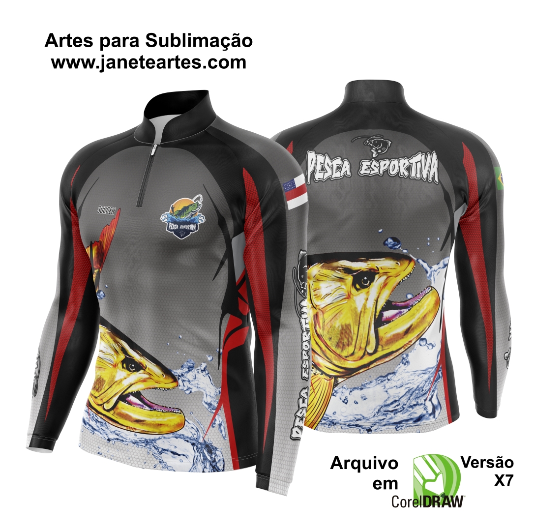 Arte Vetor Camisa Pesca Esportiva | Modelo 11