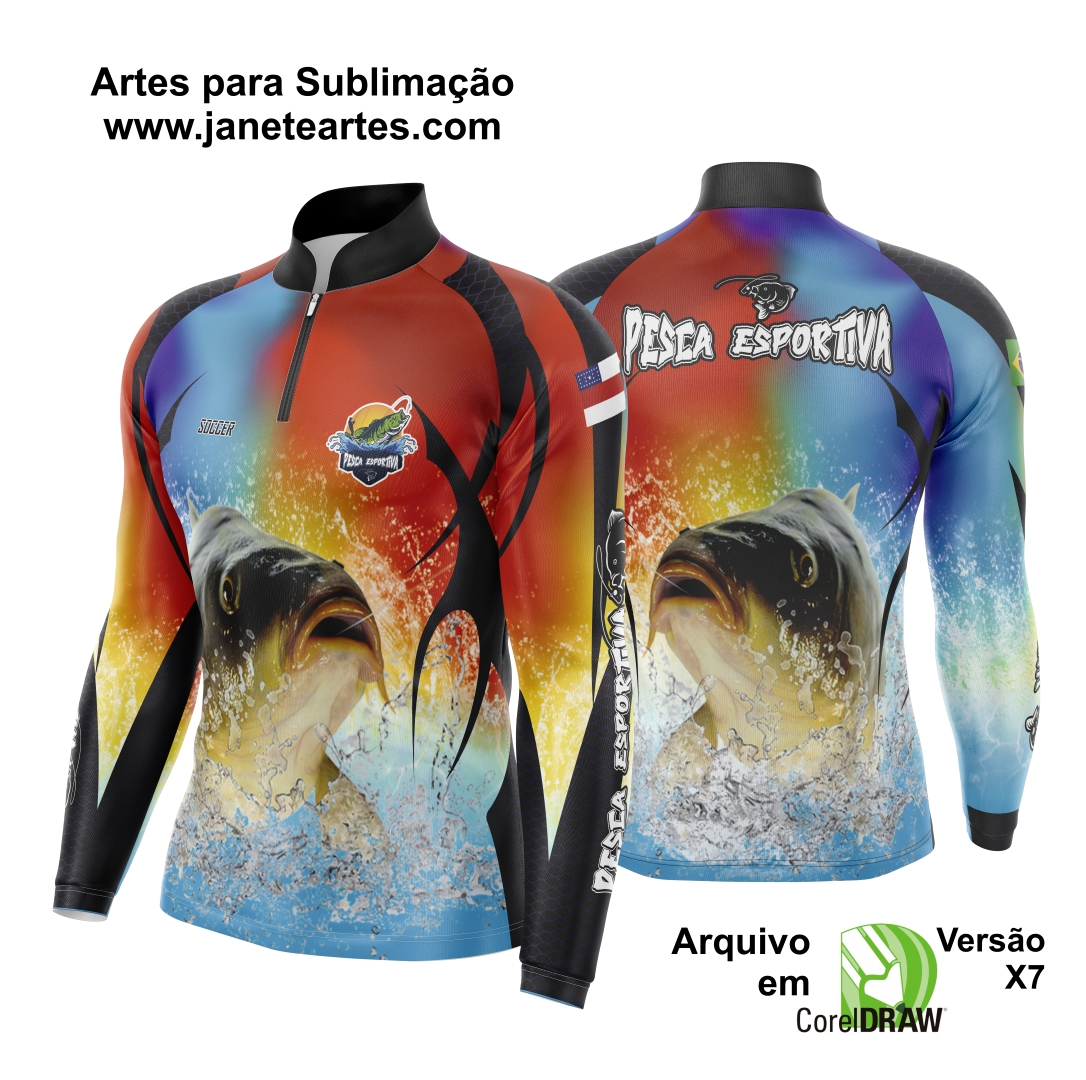 Arte Vetor Camisa Pesca Esportiva | Modelo 12