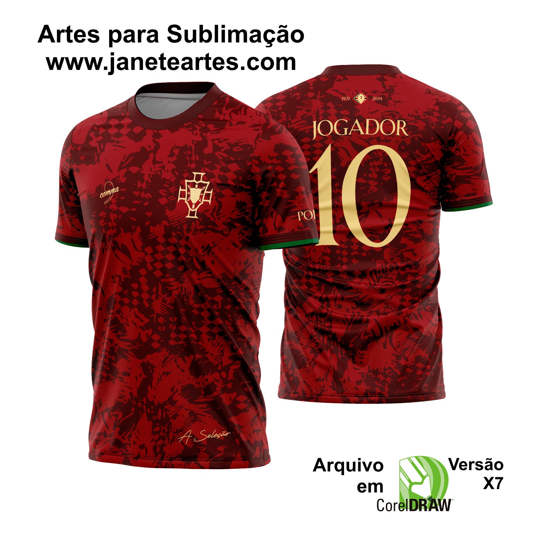 Arte Vetor Camisa Portugal A Seleção Comma Football 2024