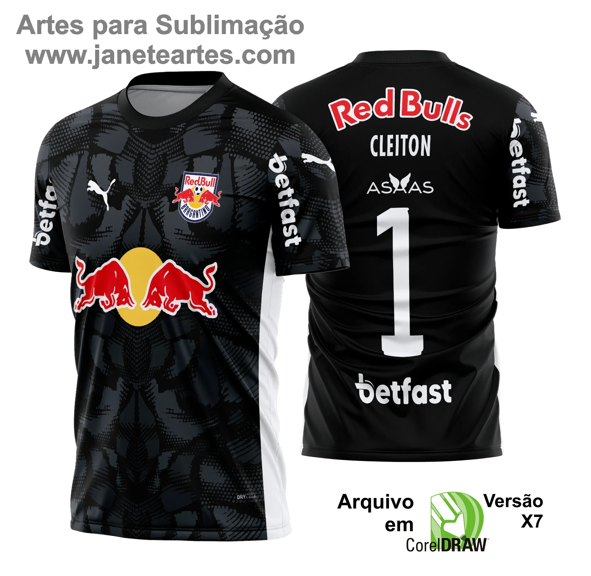 Arte Vetor Camisa RB Bragantino Goleiro I 2025 - 2026