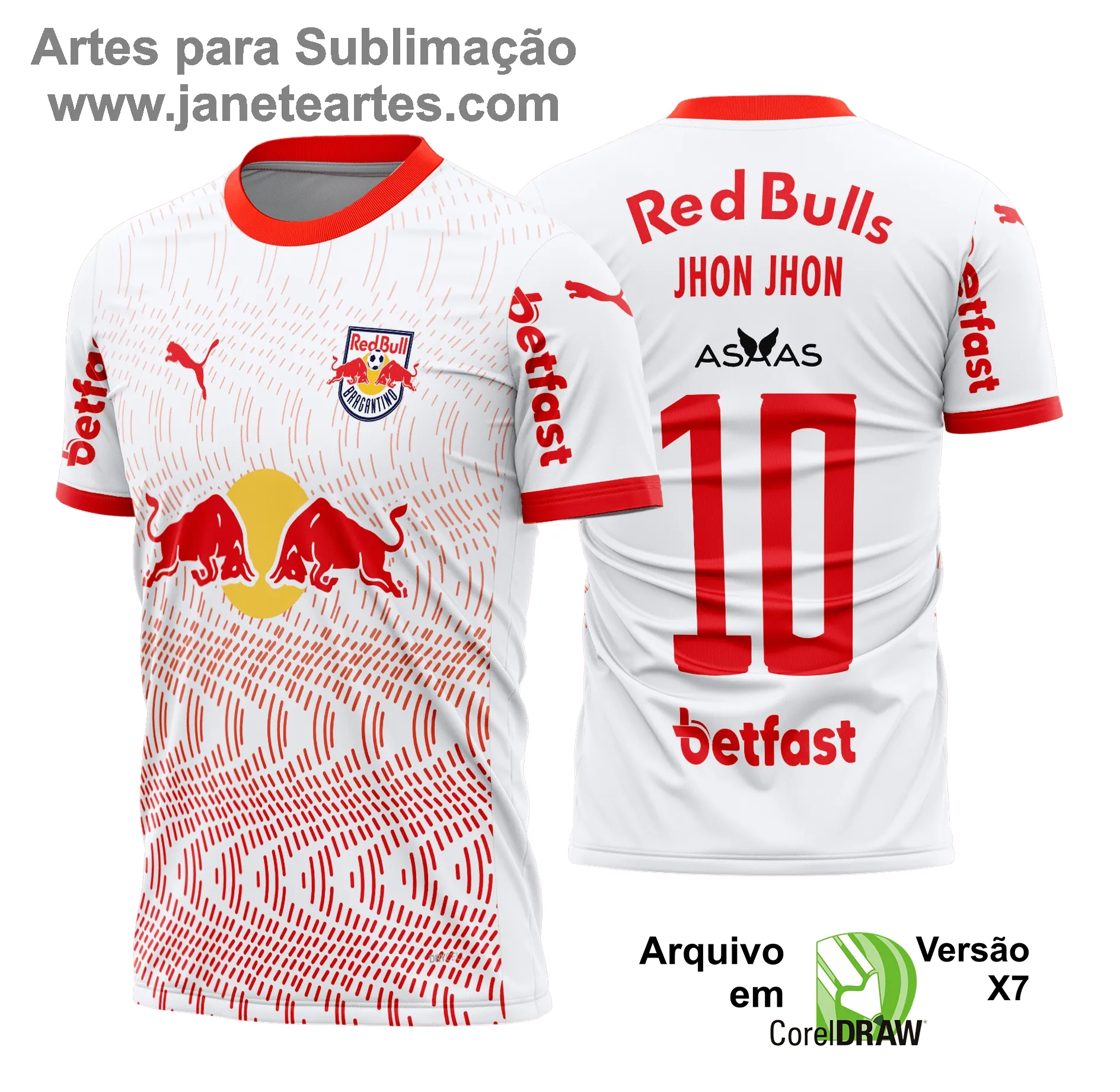 Arte Vetor Camisa RB Bragantino Titular 2025 - 2026