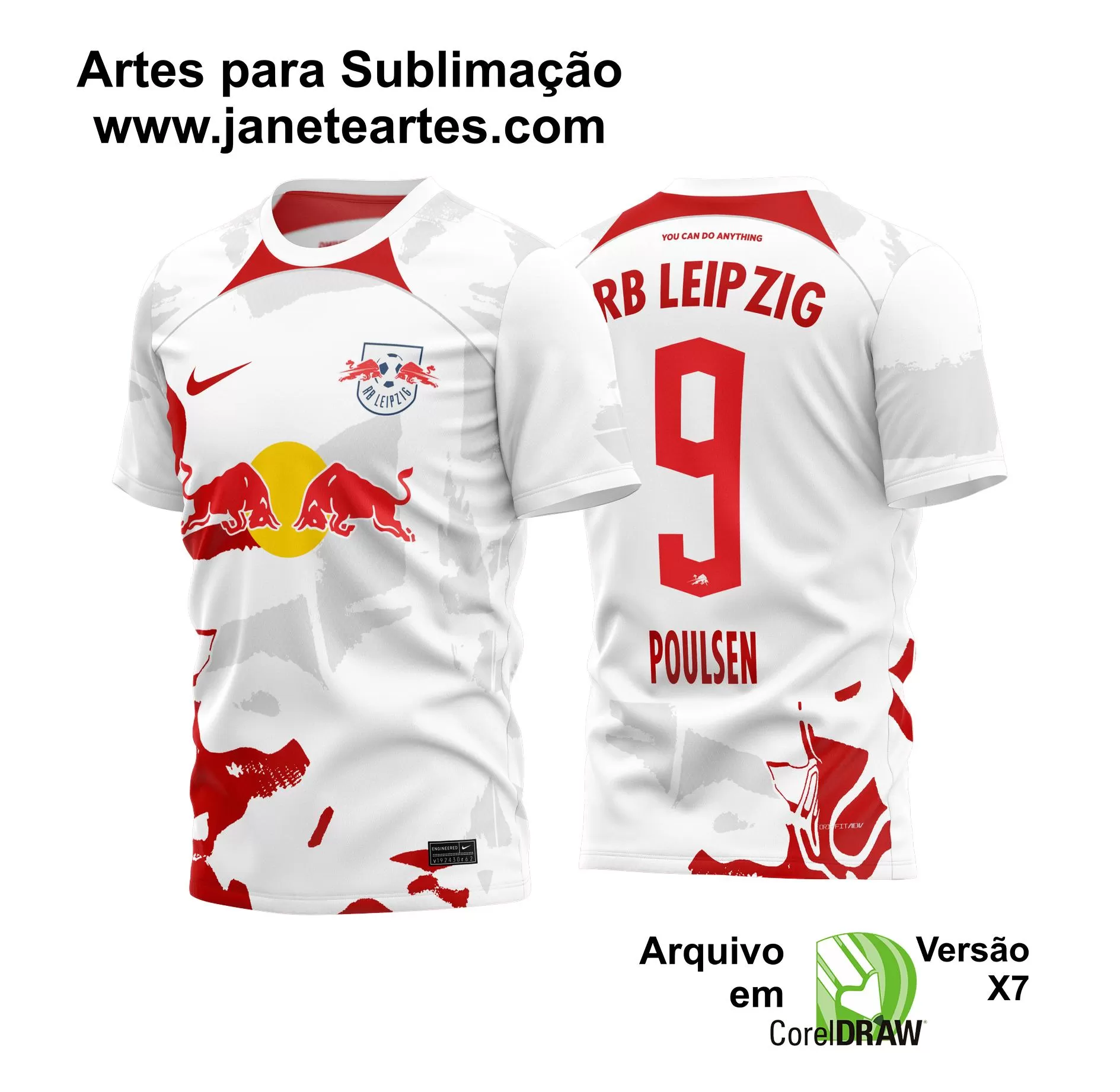 Arte Vetor Camisa RB Leipzig Titular 2022 - 2023