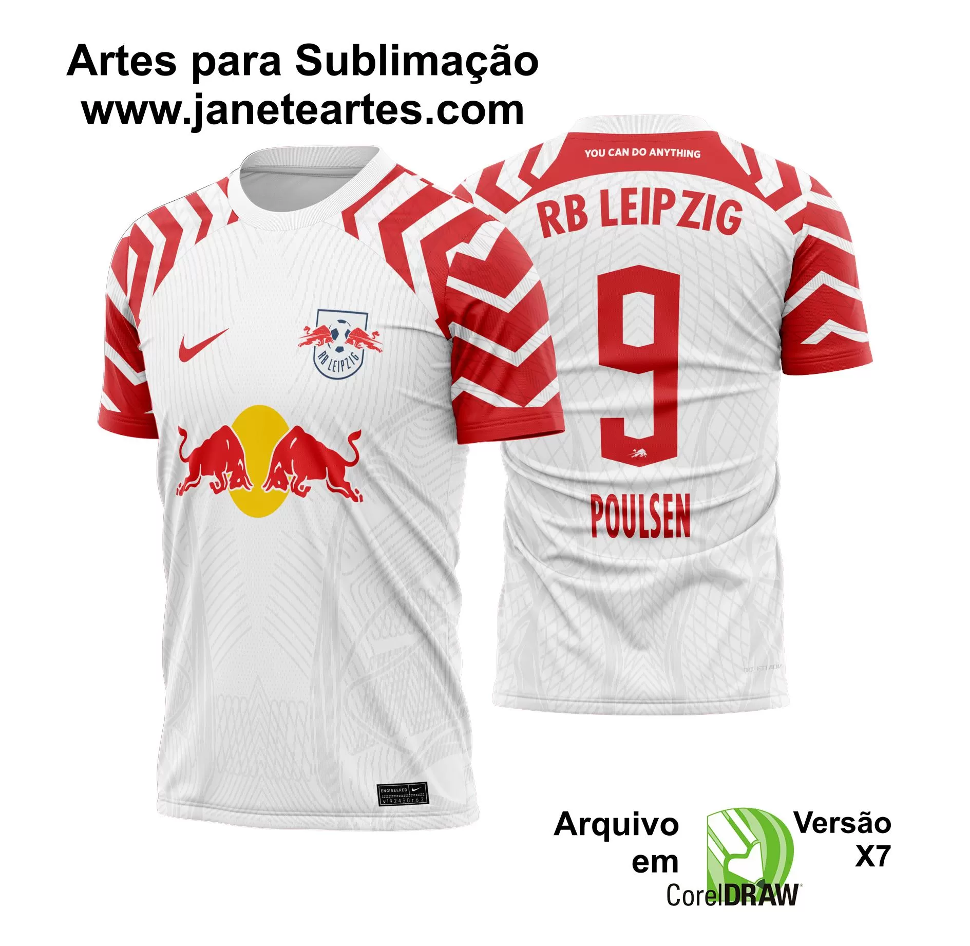 Arte Vetor Camisa RB Leipzig Titular 2023 - 2024