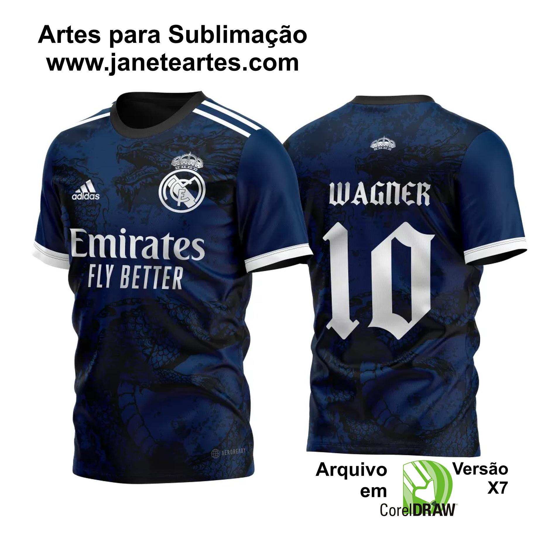 Arte Vetor Camisa Real Madrid Dark Dragon