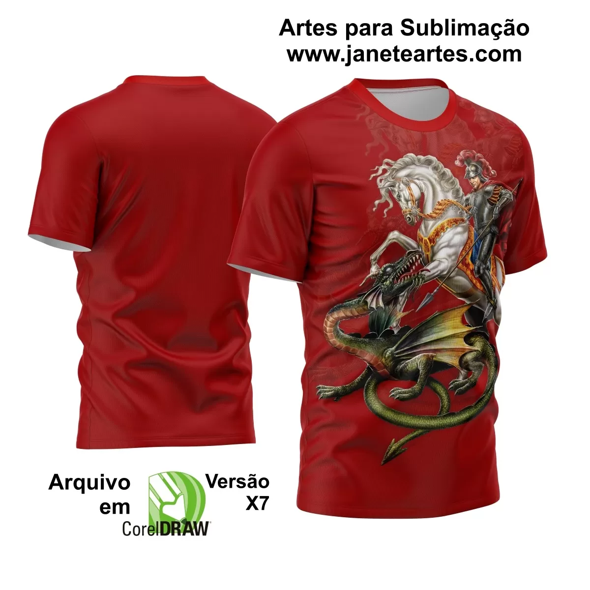 Arte Vetor Camisa Religião - São Jorge | Modelo 01