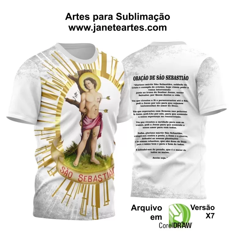 Arte Vetor Camisa Religião - São Sebastião | Modelo 02