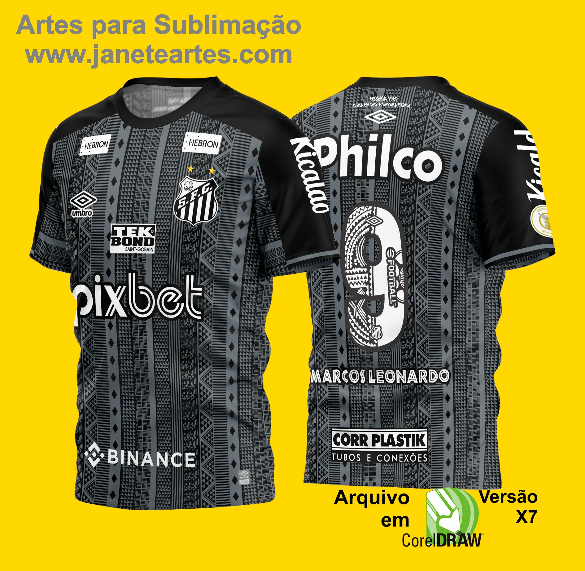 Arte Vetor Camisa Santos Terceira 2022 - 2023