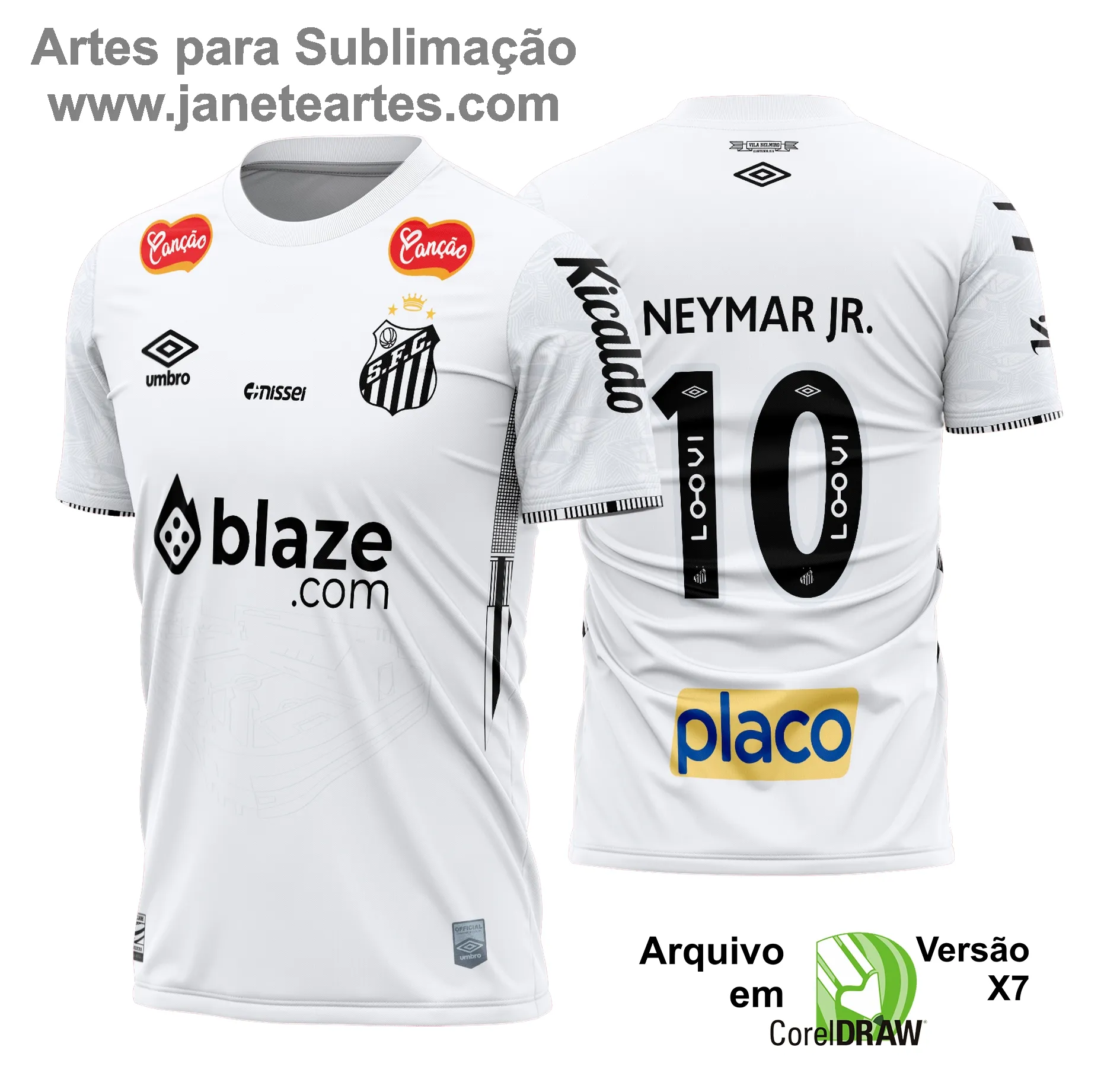 Arte Vetor Camisa Santos Titular 2024 - 2025