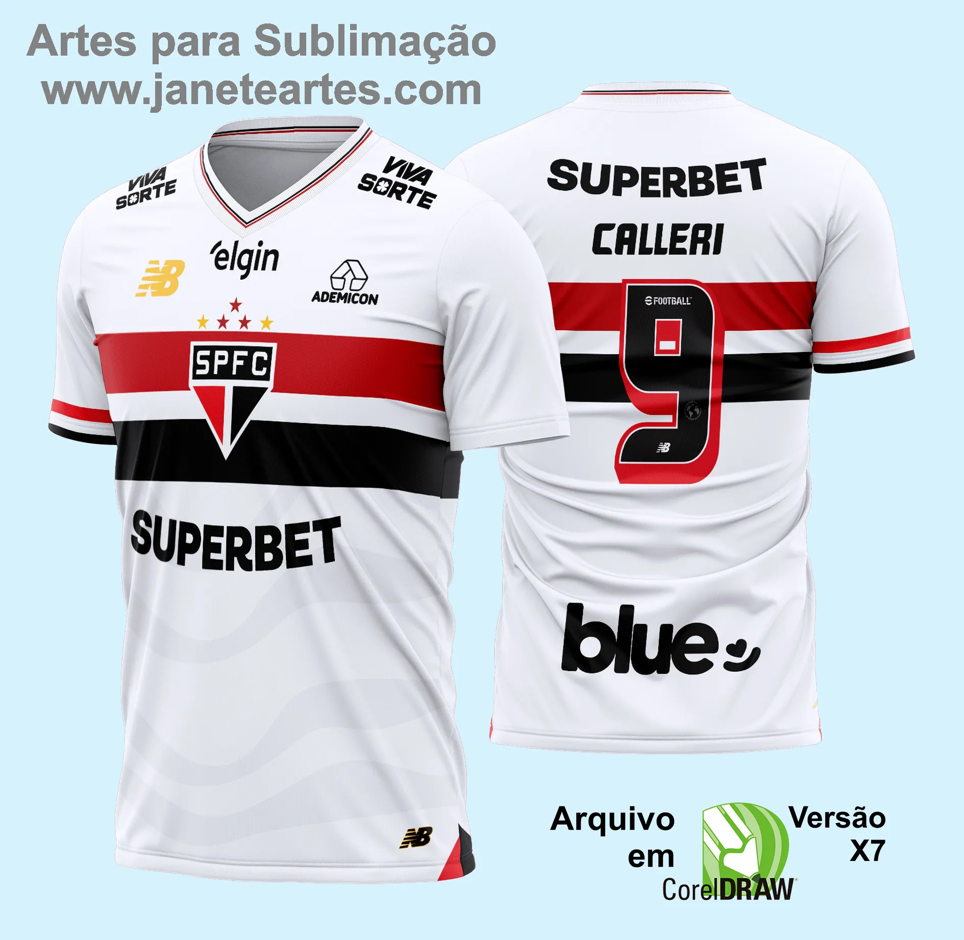 Arte Vetor Camisa São Paulo Titular 2025 - 2026