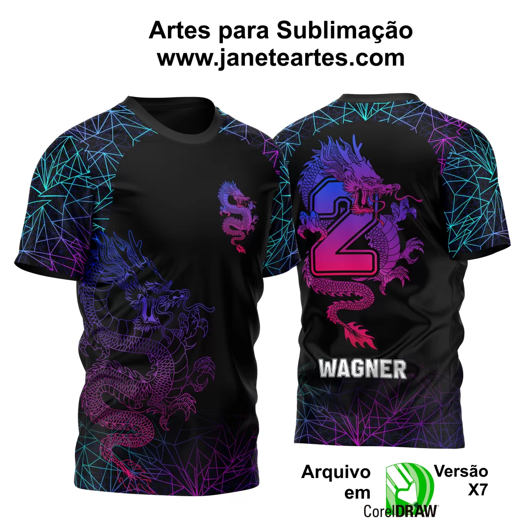 Arte Vetor Camisa Segundão 2024 Dragão Modelo 01