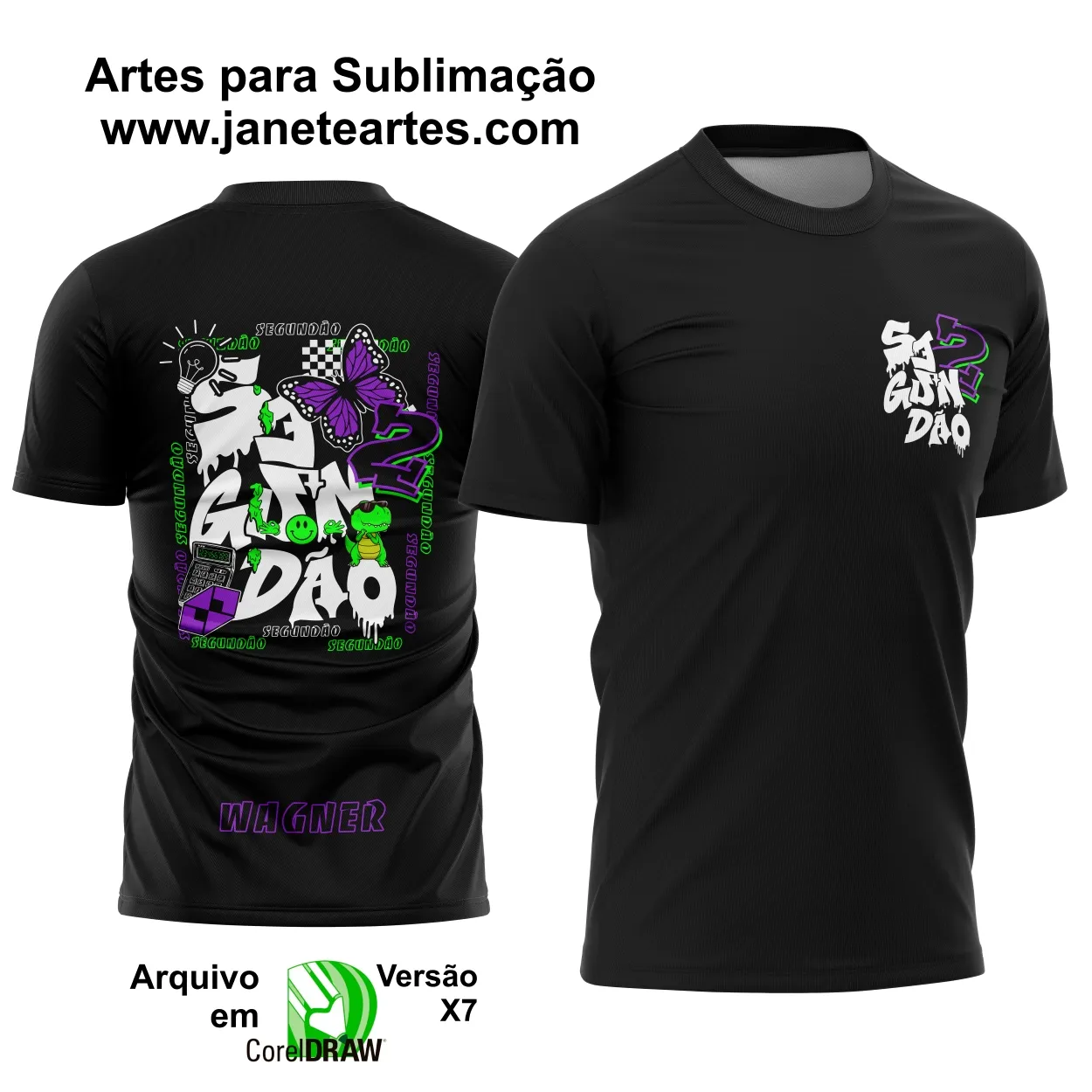 Arte Vetor Camisa Segundão ADM Borboleta