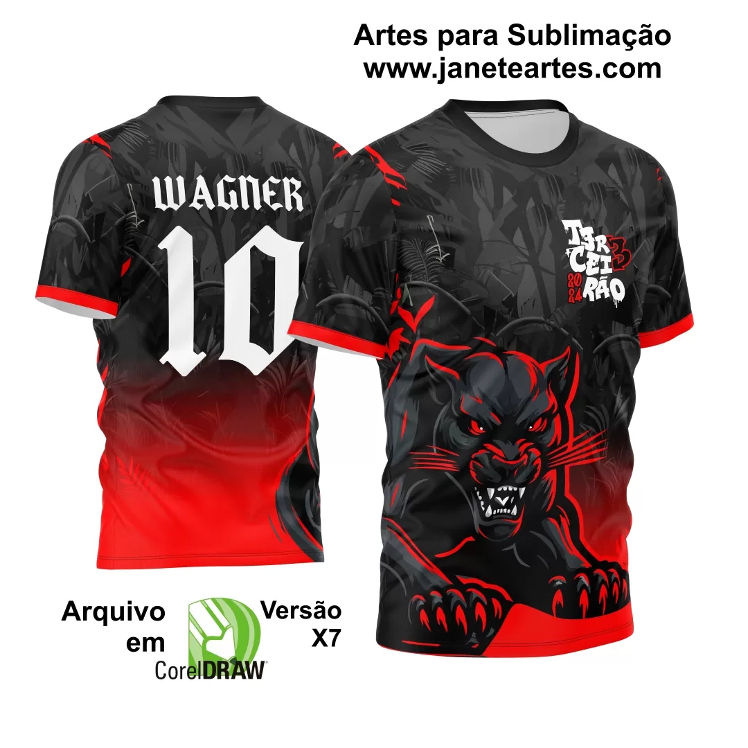 Arte Vetor Camisa Terceirão 2024 Pantera Negra Novo Estilo Degrade