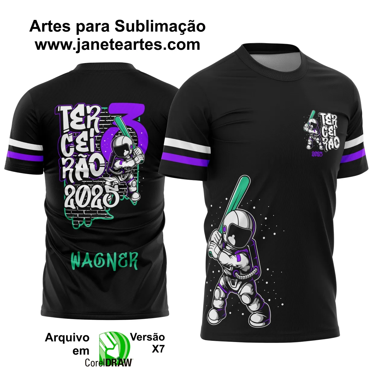 Arte Vetor Camisa Terceirão Astronauta