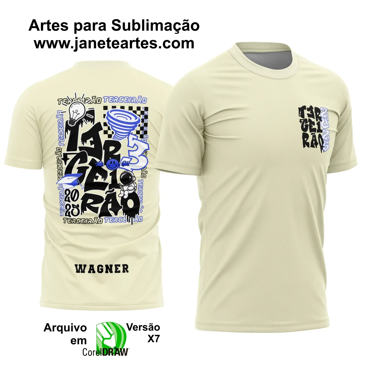 Arte Vetor Camisa Terceirão Astronauta