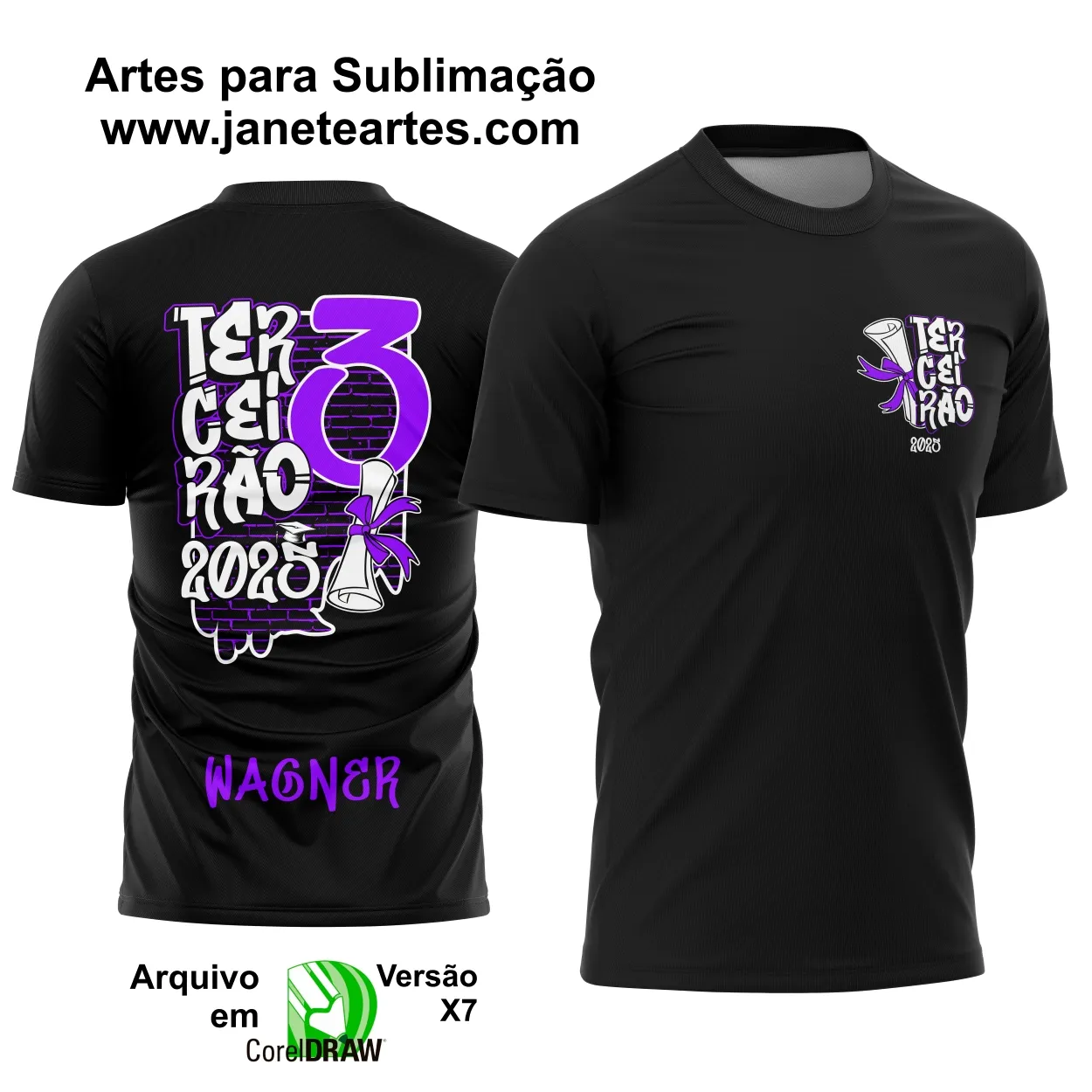 Arte Vetor Camisa Terceirão Diploma