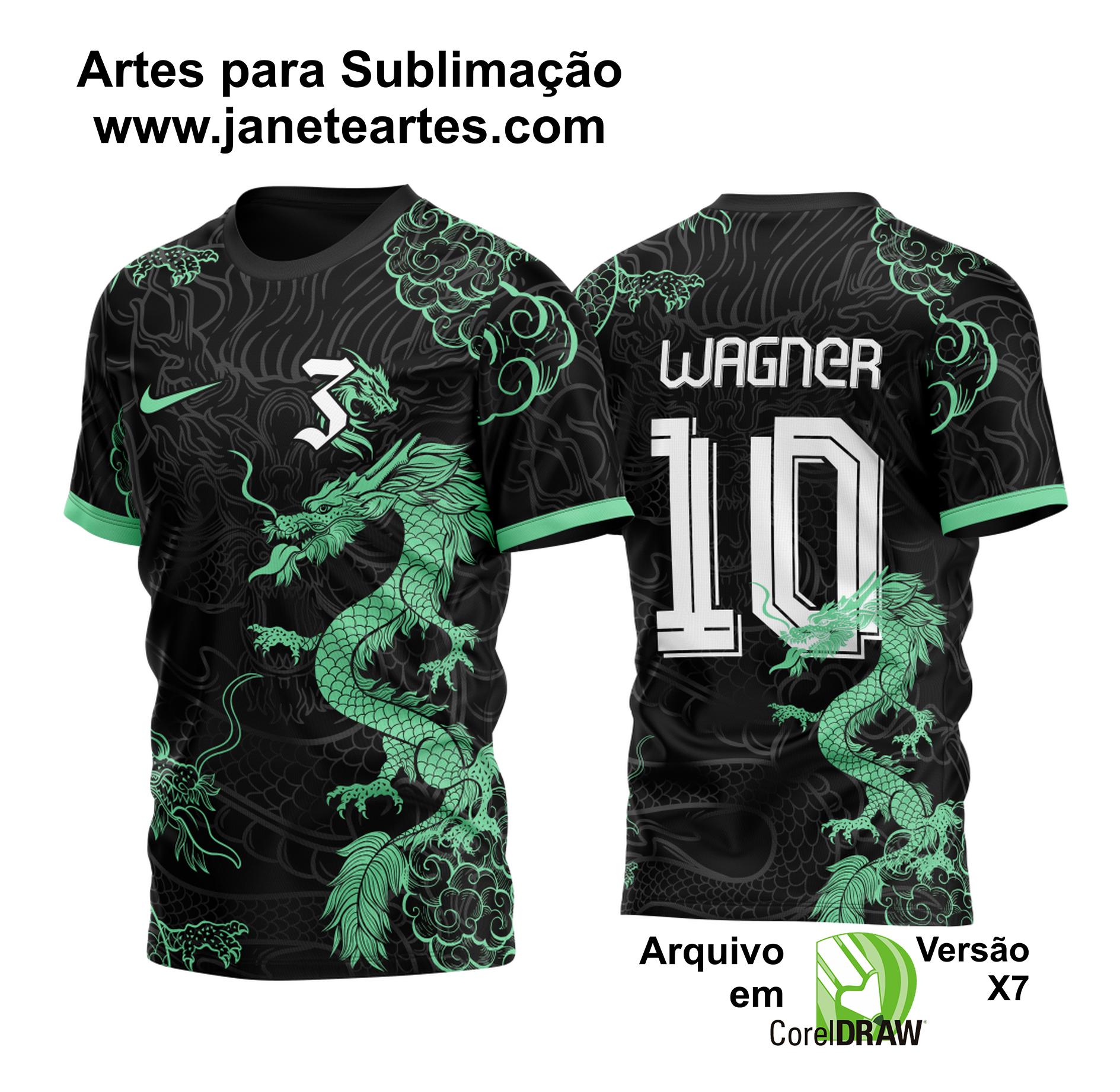 Arte Vetor Camisa Terceirão Dragão Verde Nuvem 2023
