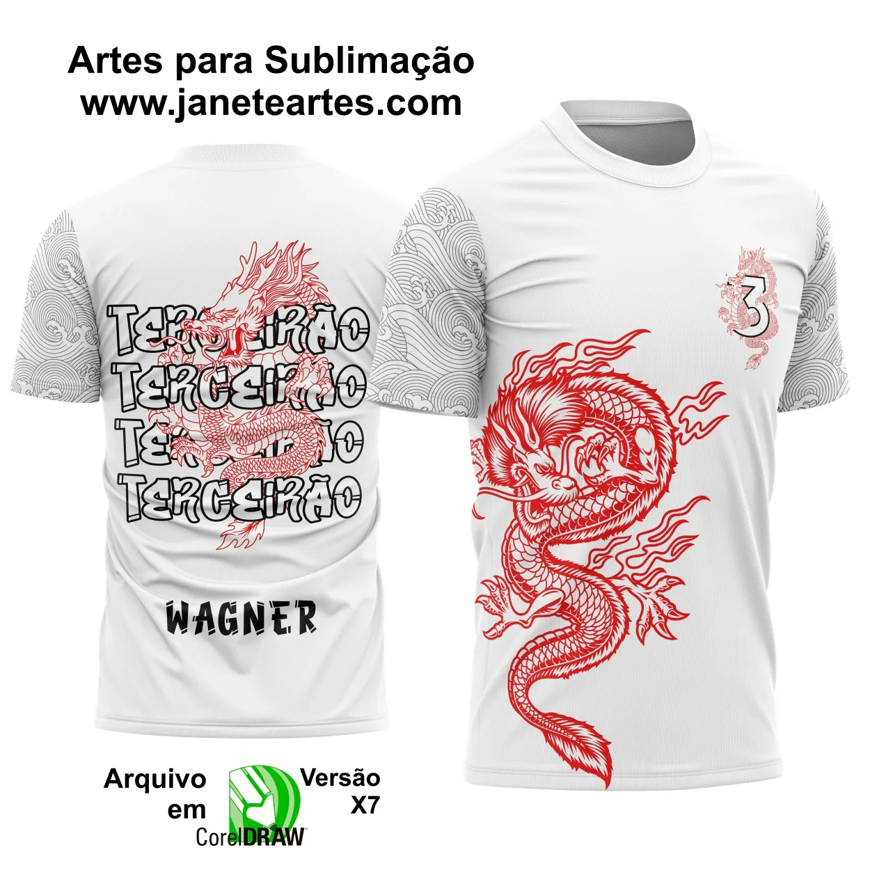 Arte Vetor Camisa Terceirão Dragão Vermelho