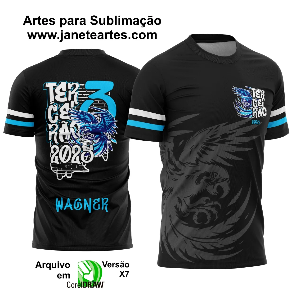 Arte Vetor Camisa Terceirão Graffite Arara Azul