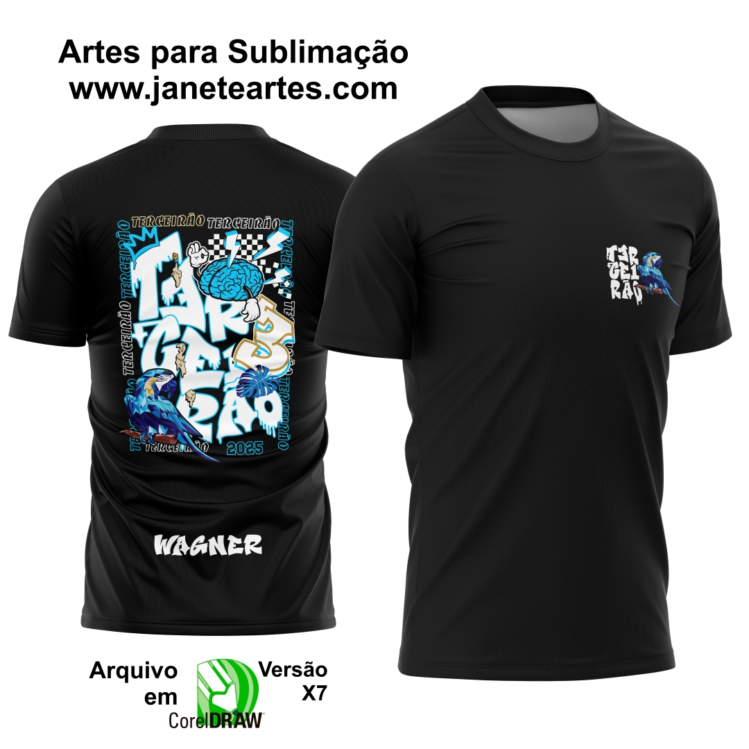 Arte Vetor Camisa Terceirão Graffite Arara Azul D