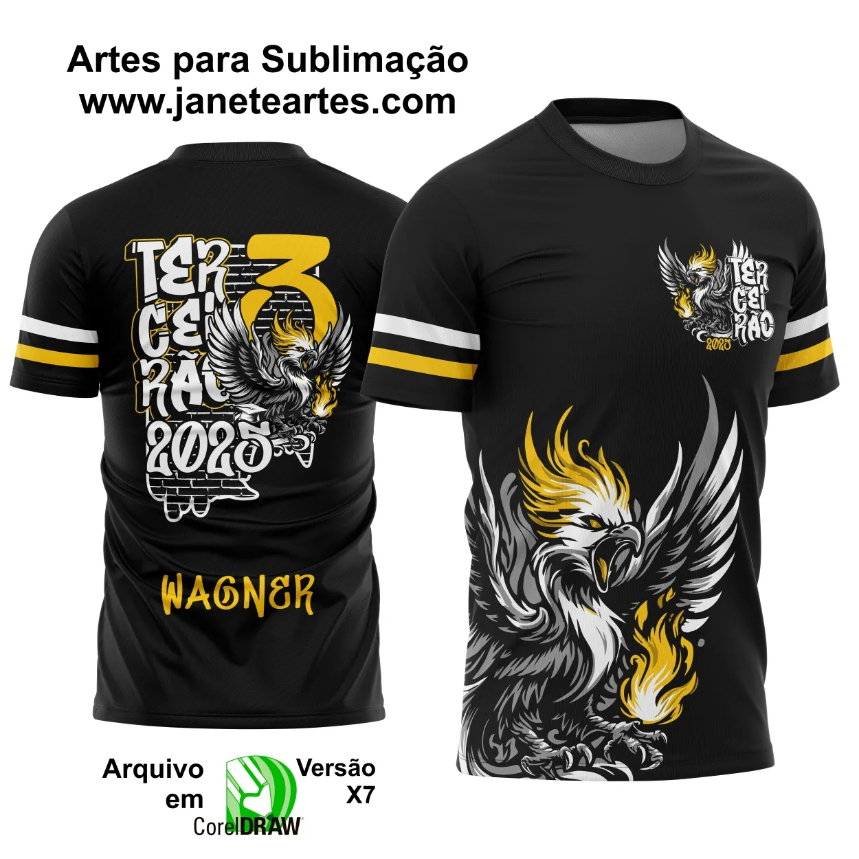 Arte Vetor Camisa Terceirão Graffite Fênix