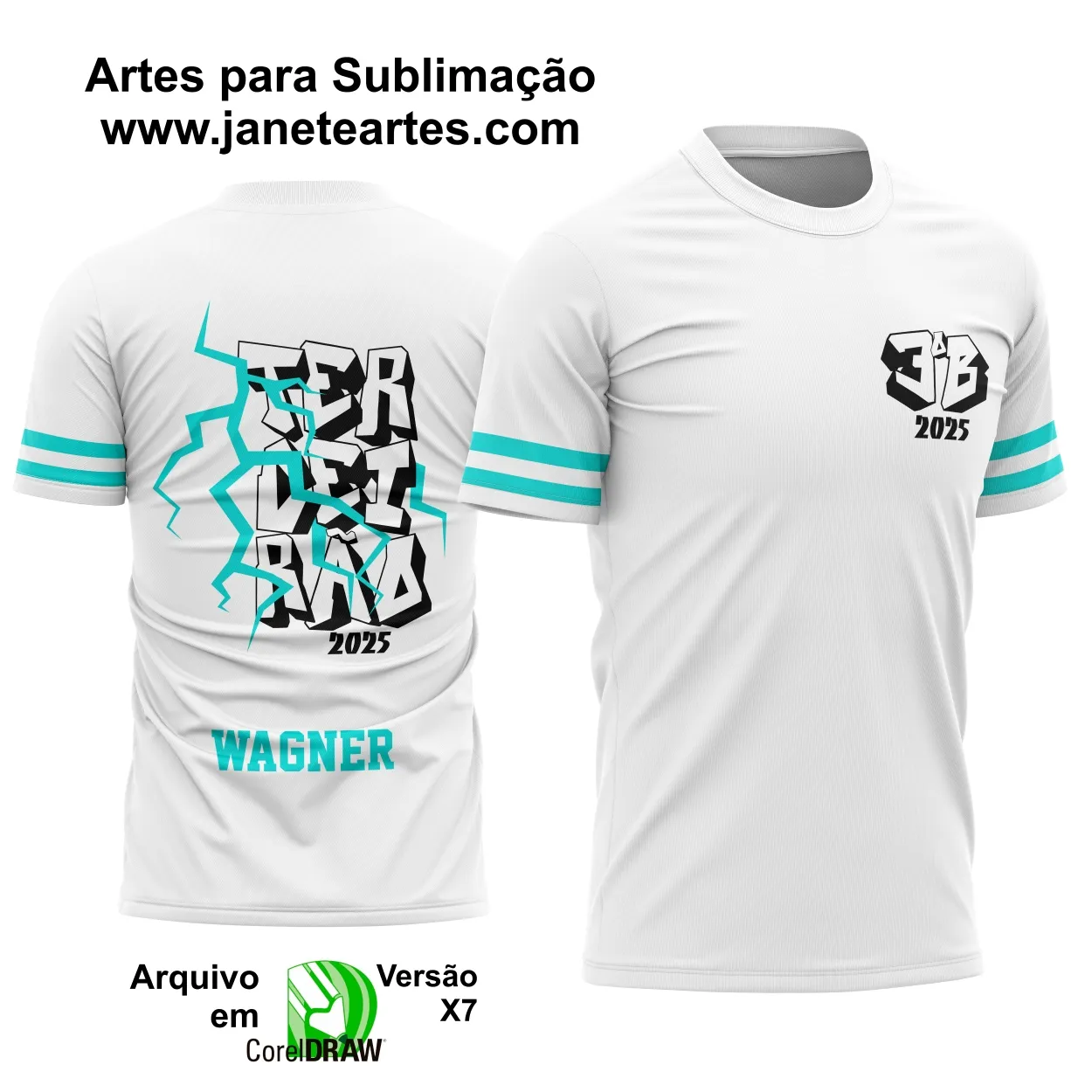 Arte Vetor Camisa Terceirão Graffite Raios