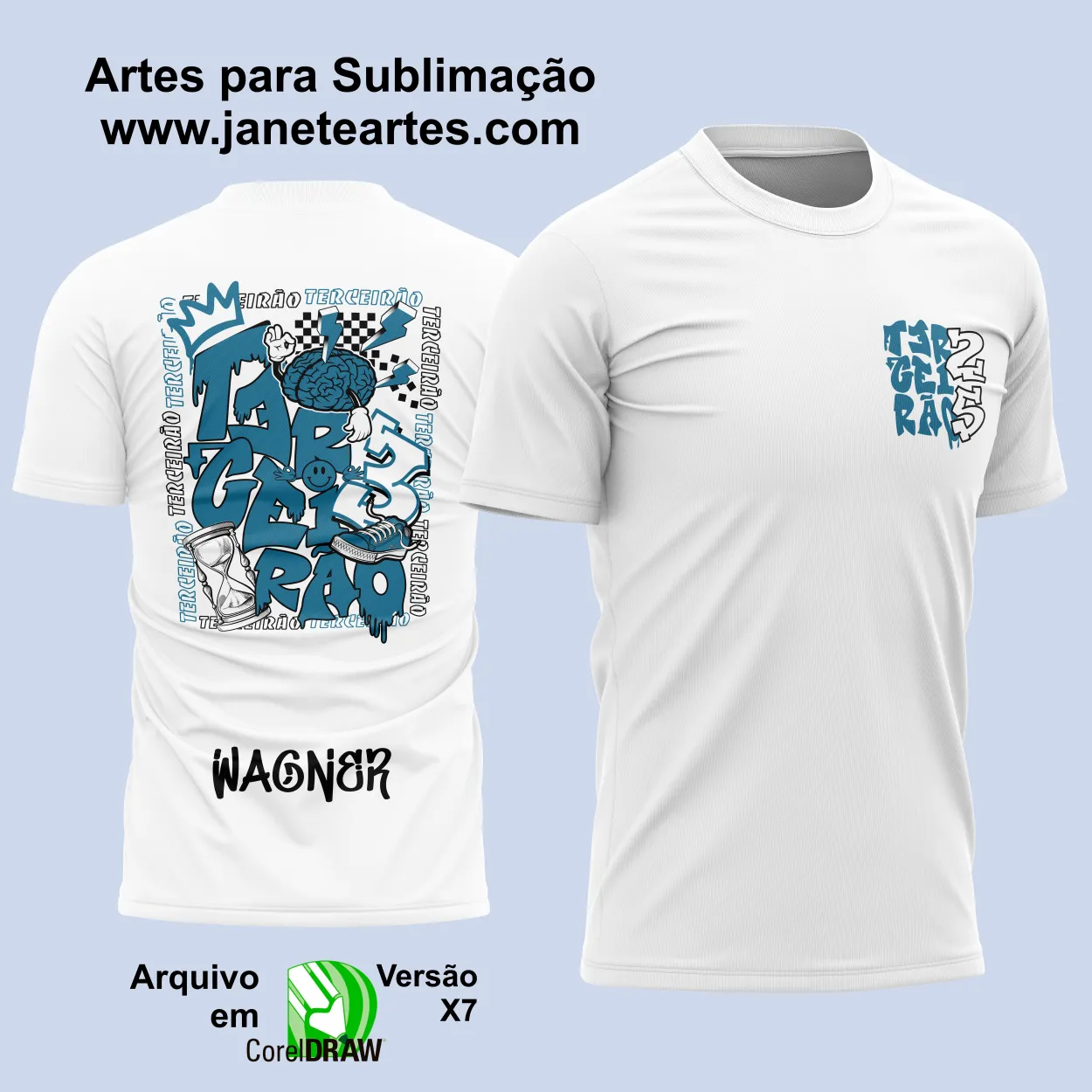 Arte Vetor Camisa Terceirão Graffiti de Rua 2025 Ampulheta