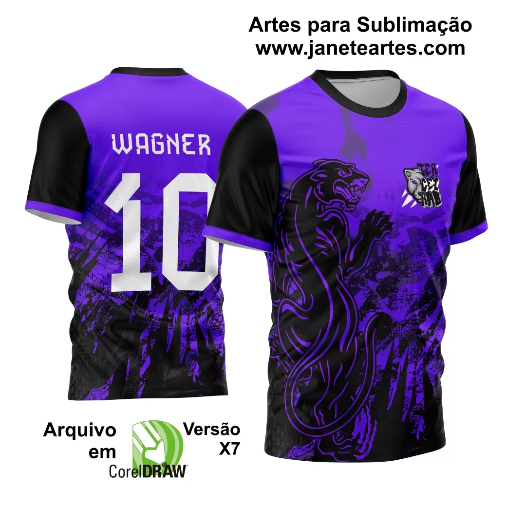 Arte Vetor Camisa Terceirão Pantera Negra Esportiva 2024 Modelo 02