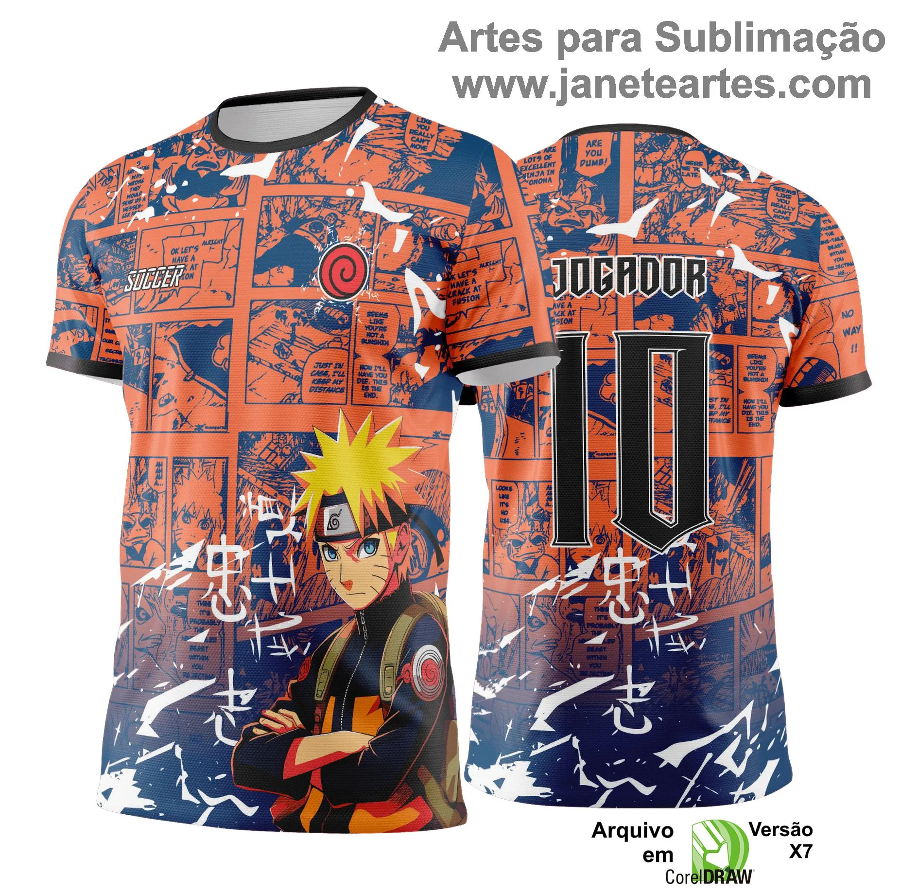 Arte Vetor Camisa de Interclasse Anime Naruto -  Jogos Internos 2024 - 2025