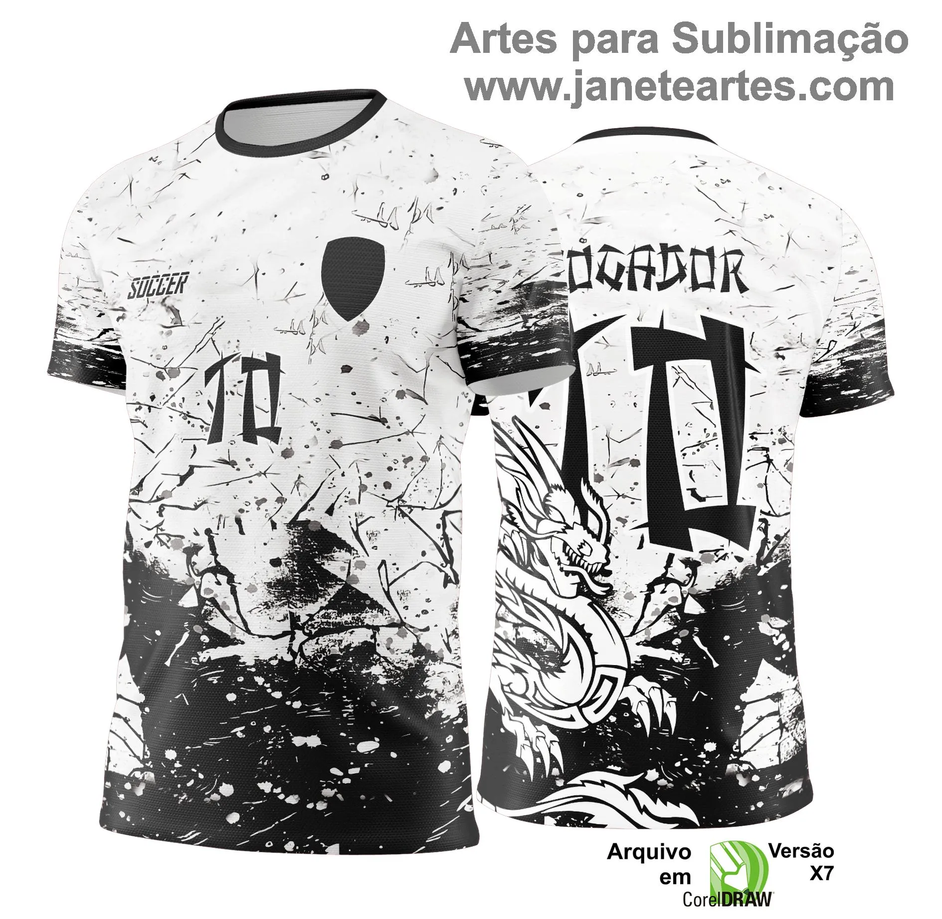 Arte Vetor - Camisa de Interclasse Dragão Branco - 2025