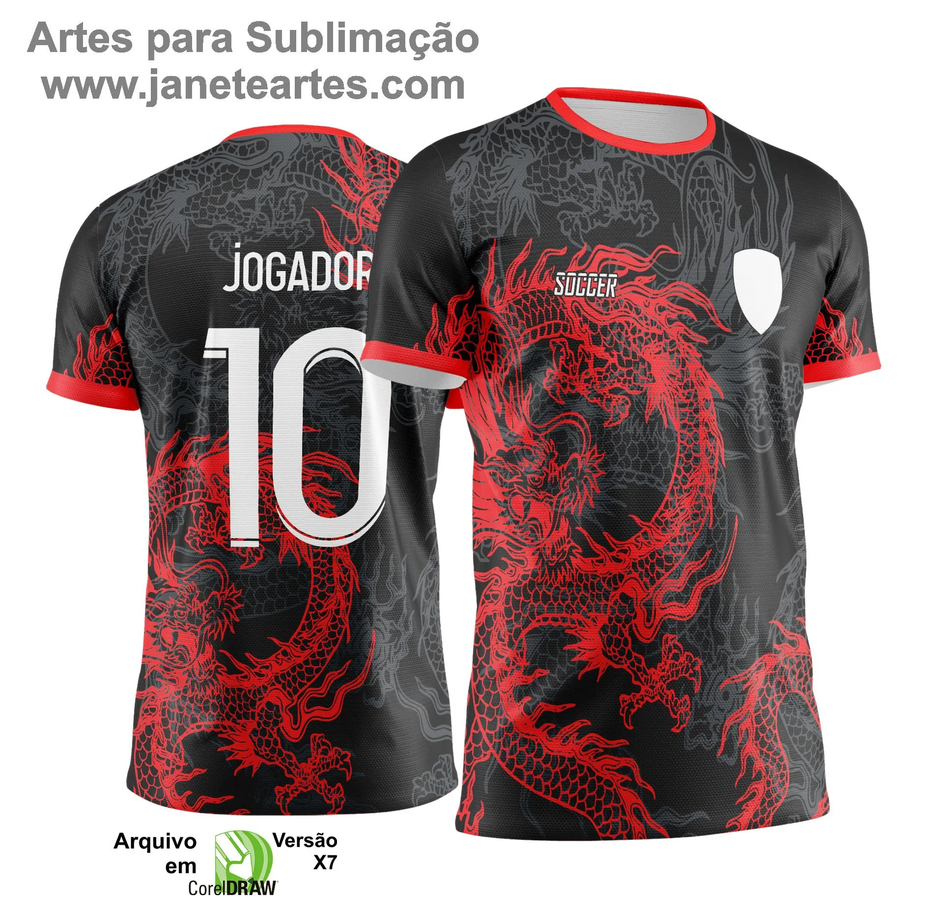 Arte Vetor - Camisa de Interclasse Dragão Vermelho - 2025