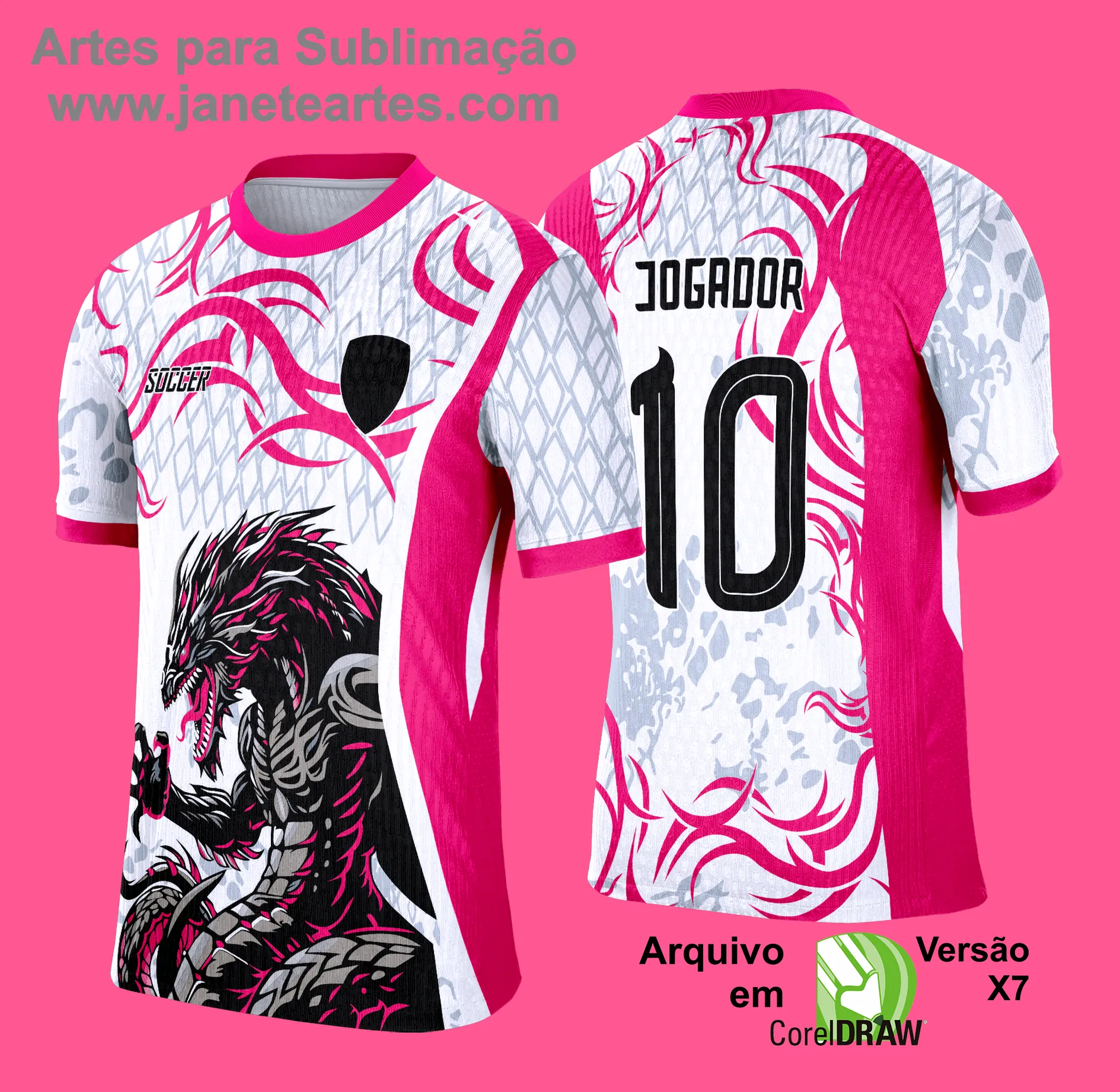 Arte Vetor Camisa de Interclasse Escolar 2025: DRAGÃO