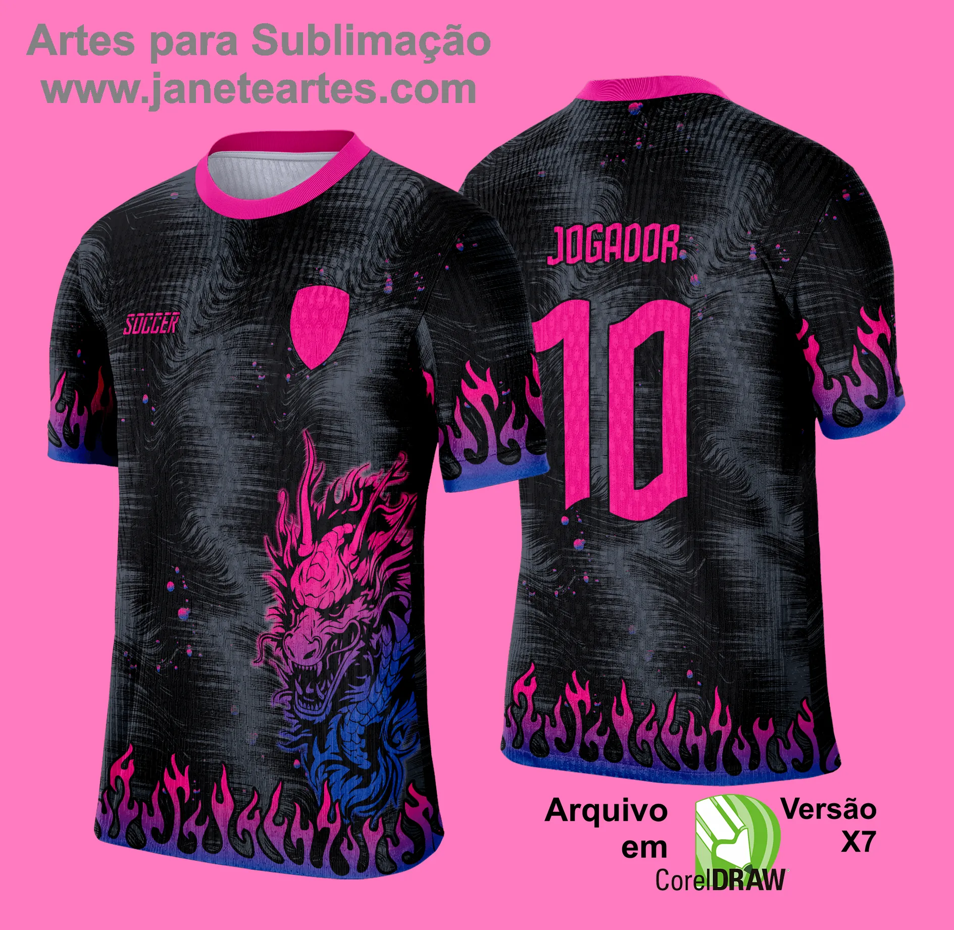 Arte Vetor Camisa de Interclasse Escolar 2025: DRAGÃO