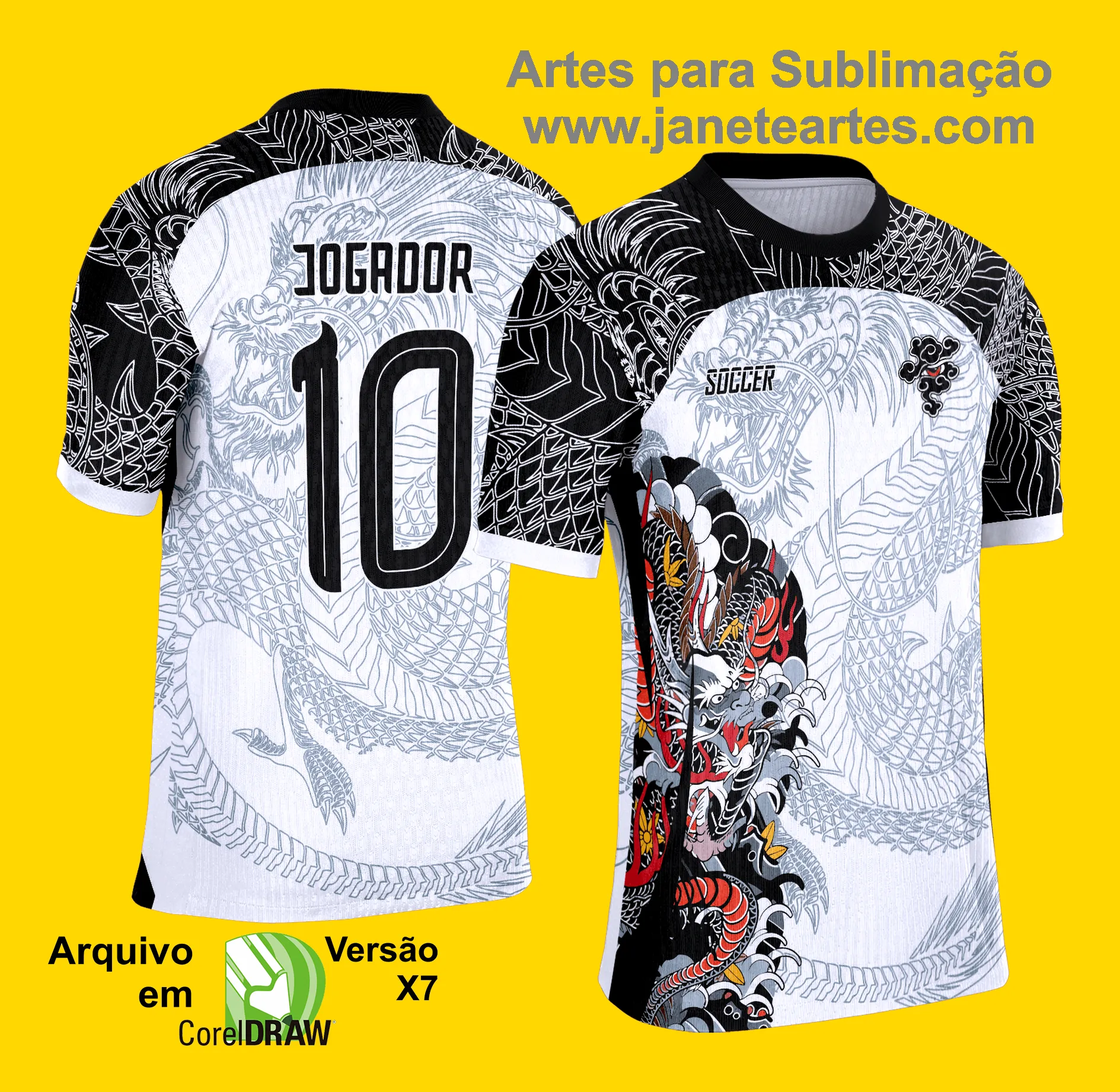 Arte Vetor Camisa de Interclasse Escolar 2025: Dragão