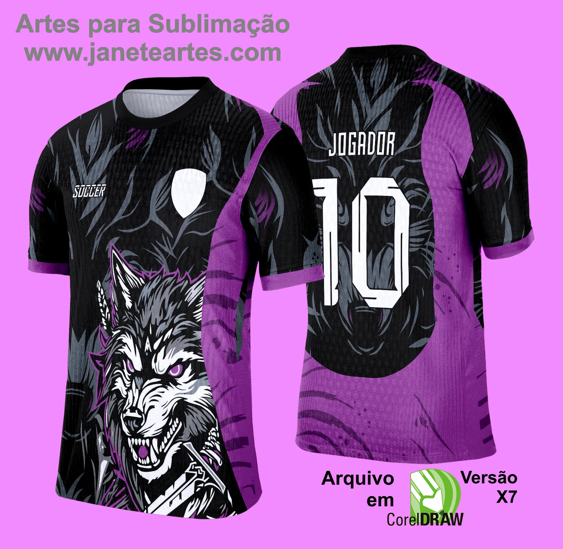 Arte Vetor Camisa de Interclasse Escolar 2025: LOBO