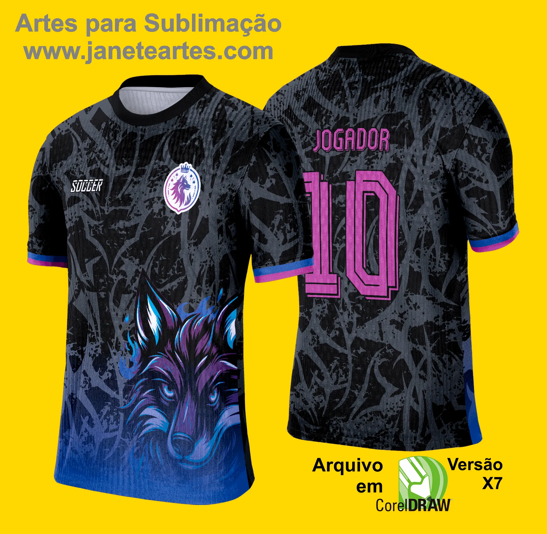 Arte Vetor Camisa de Interclasse Escolar 2025: Lobo FOX