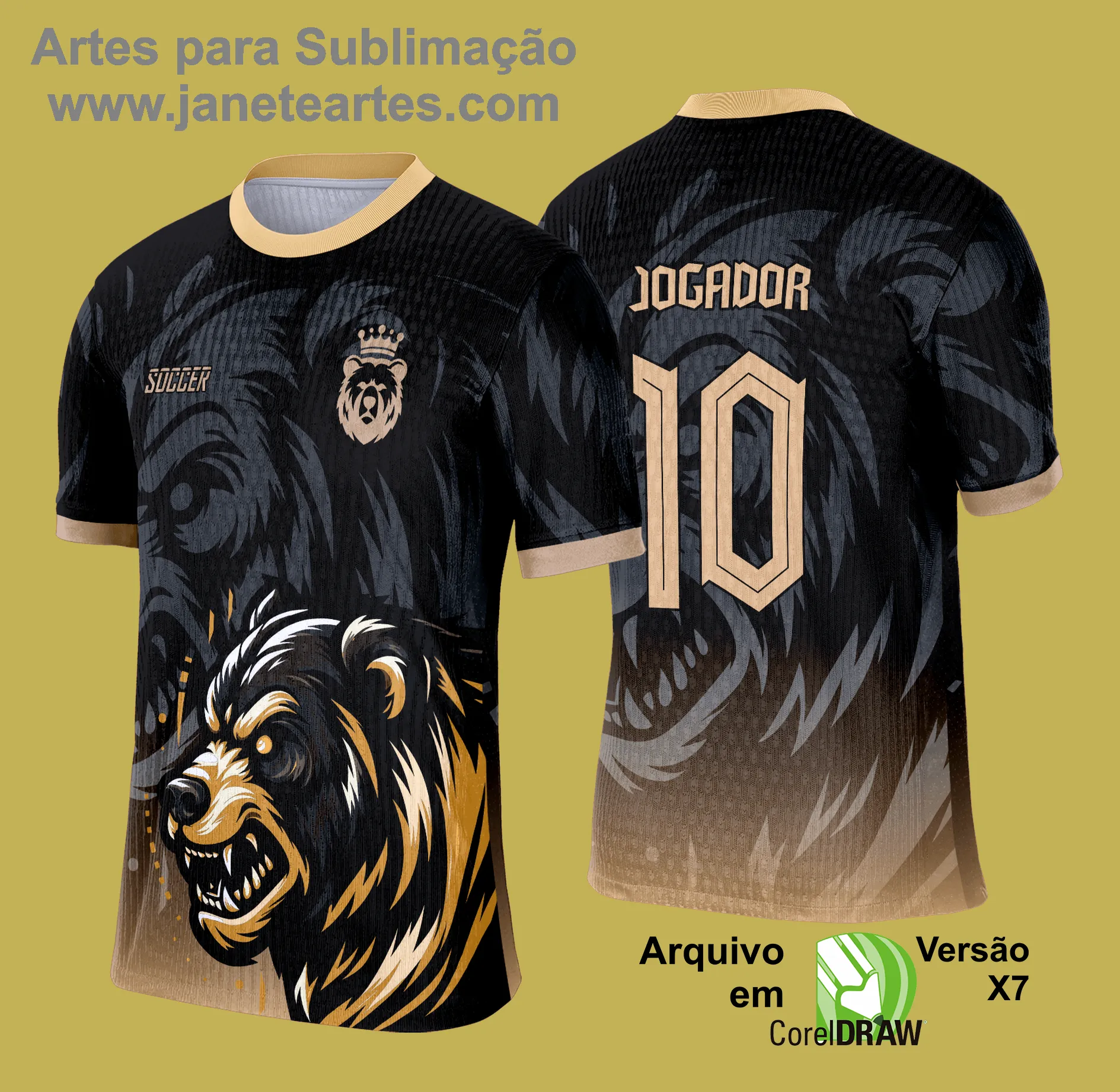 Arte Vetor Camisa de Interclasse Escolar 2025: URSO