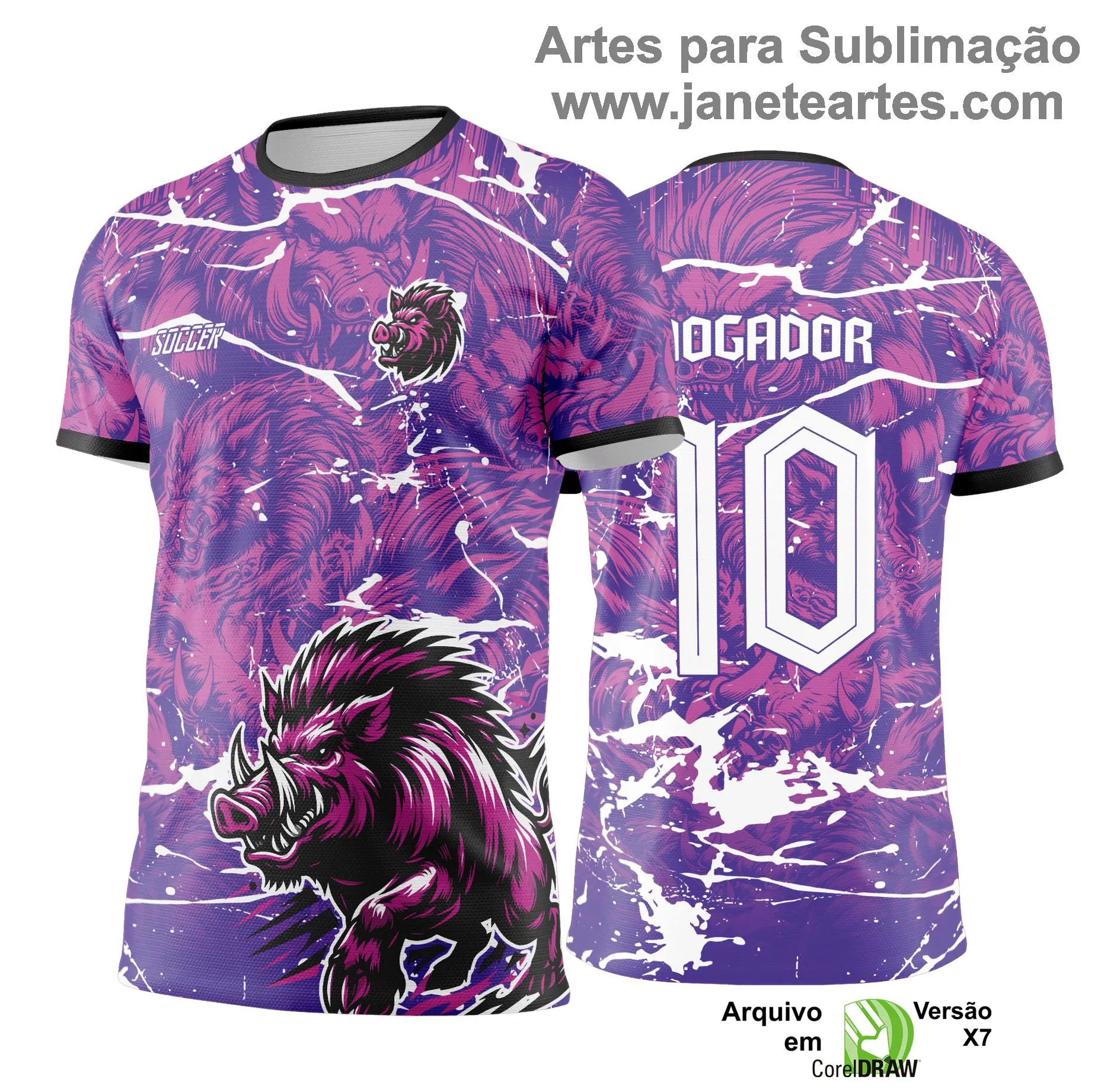 Arte Vetor Camisa de Interclasse Javali -  Jogos Internos 2024 - 2025