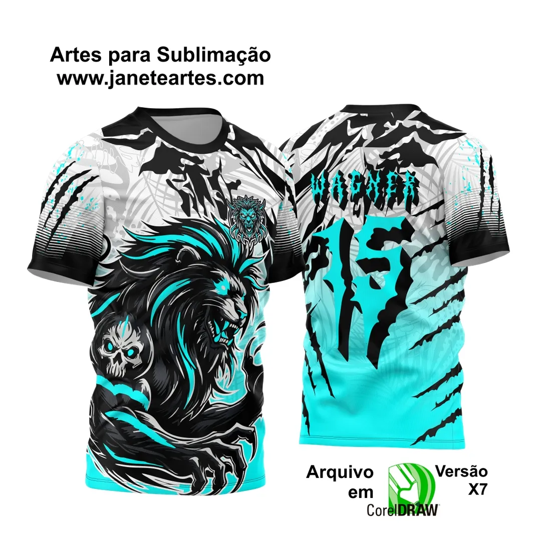 Arte Vetor Camisa de Interclasse Leão Azul 2024 - 2025