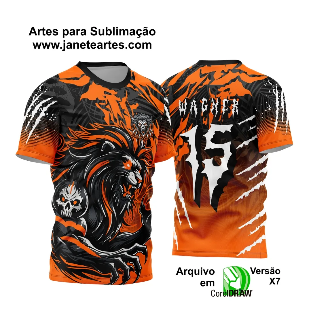 Arte Vetor Camisa de Interclasse Leão Laranja 2024 - 2025