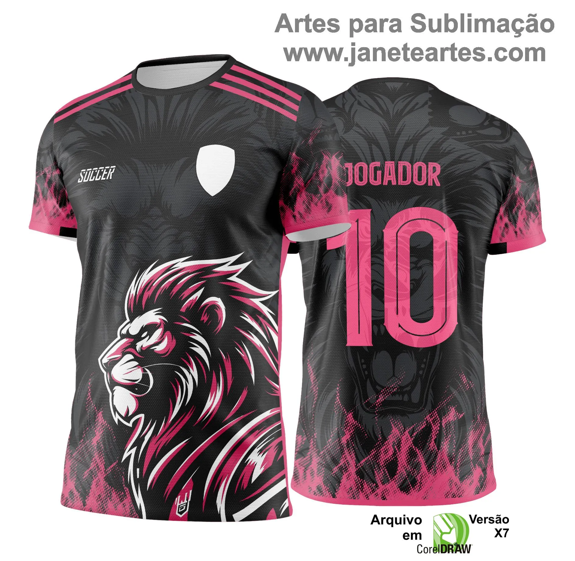 Arte Vetor Camisa de Interclasse Leão Rosa - Jogos Internos 2024 - 2025