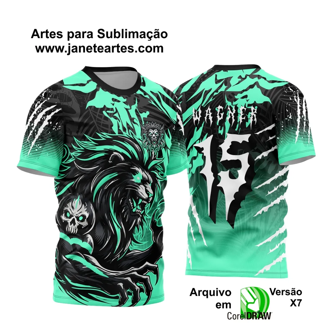 Arte Vetor Camisa de Interclasse Leão Verde 2024 - 2025