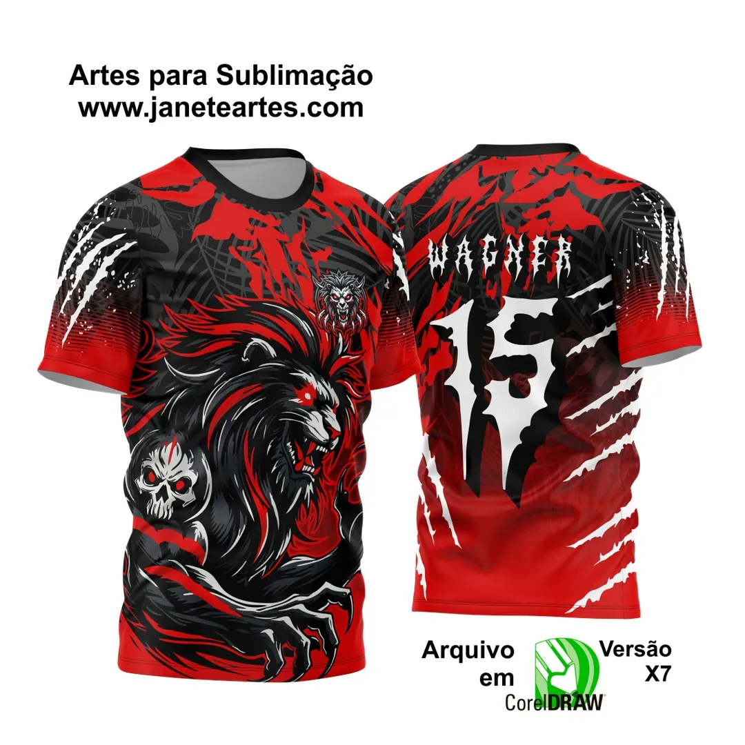 Arte Vetor Camisa de Interclasse Leão Vermelho 2024 - 2025