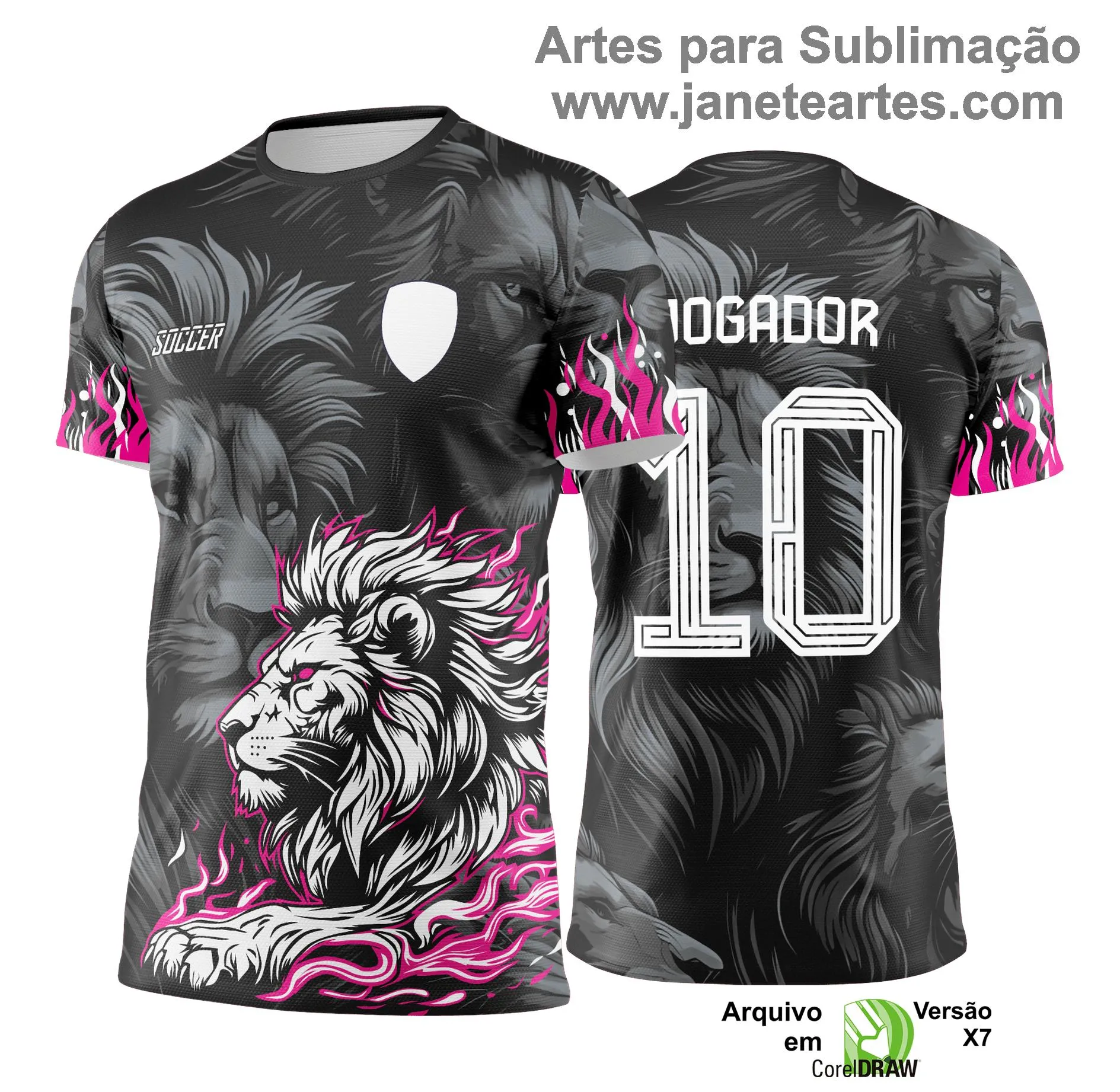 Arte Vetor - Camisa de Interclasse Leão com Fogo - 2025