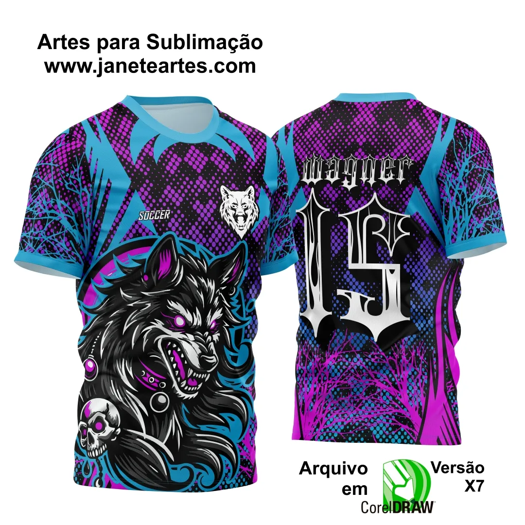 Arte Vetor Camisa de Interclasse Lobo Degrade 2024 - 2025