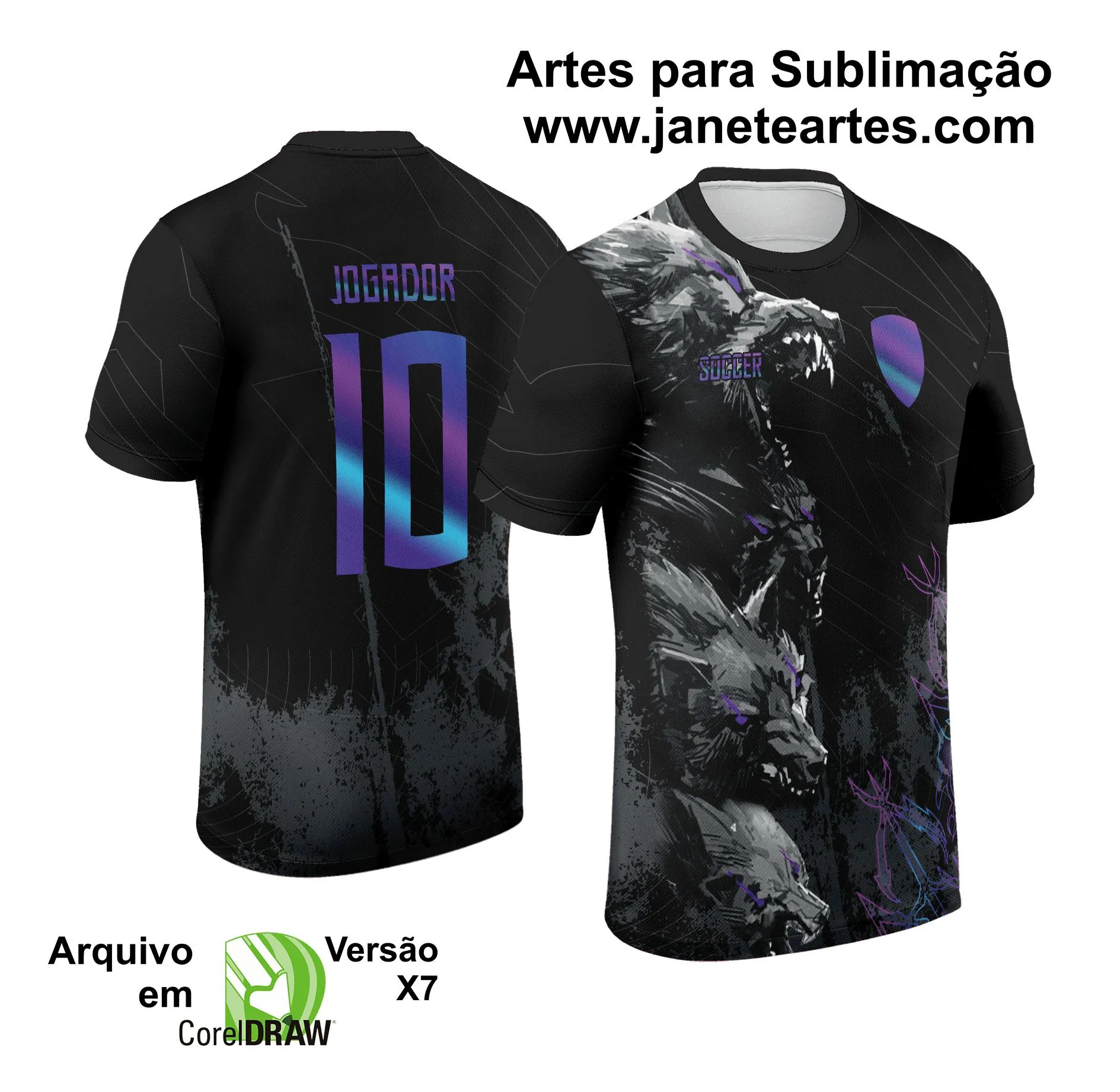 Arte Vetor Camisa de Interclasse Lobos 2024 - 2025