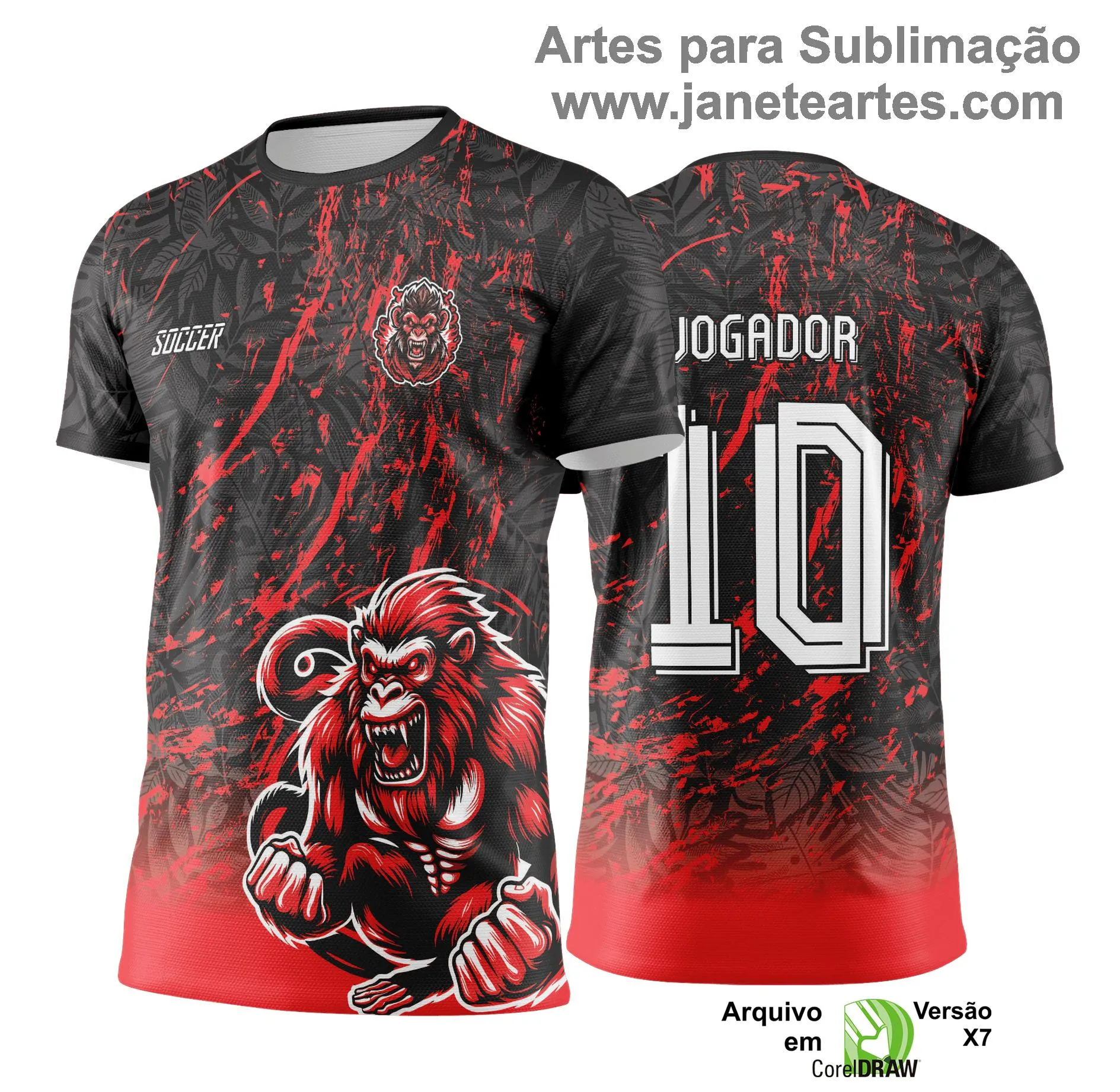 Arte Vetor Camisa de Interclasse Macaco -  Jogos Internos 2024 - 2025