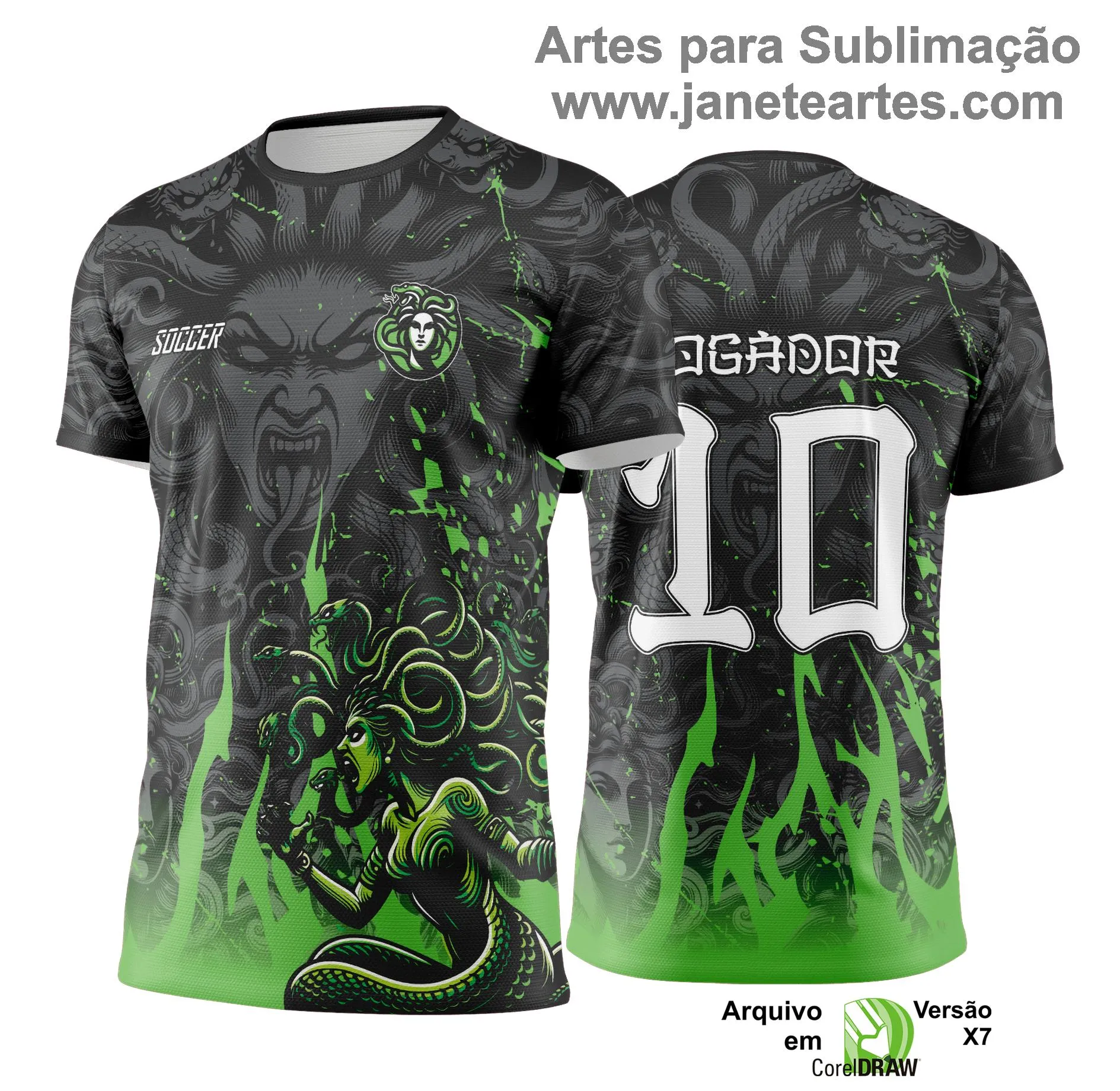 Arte Vetor Camisa de Interclasse Medusa Verde -  Jogos Internos 2024 - 2025