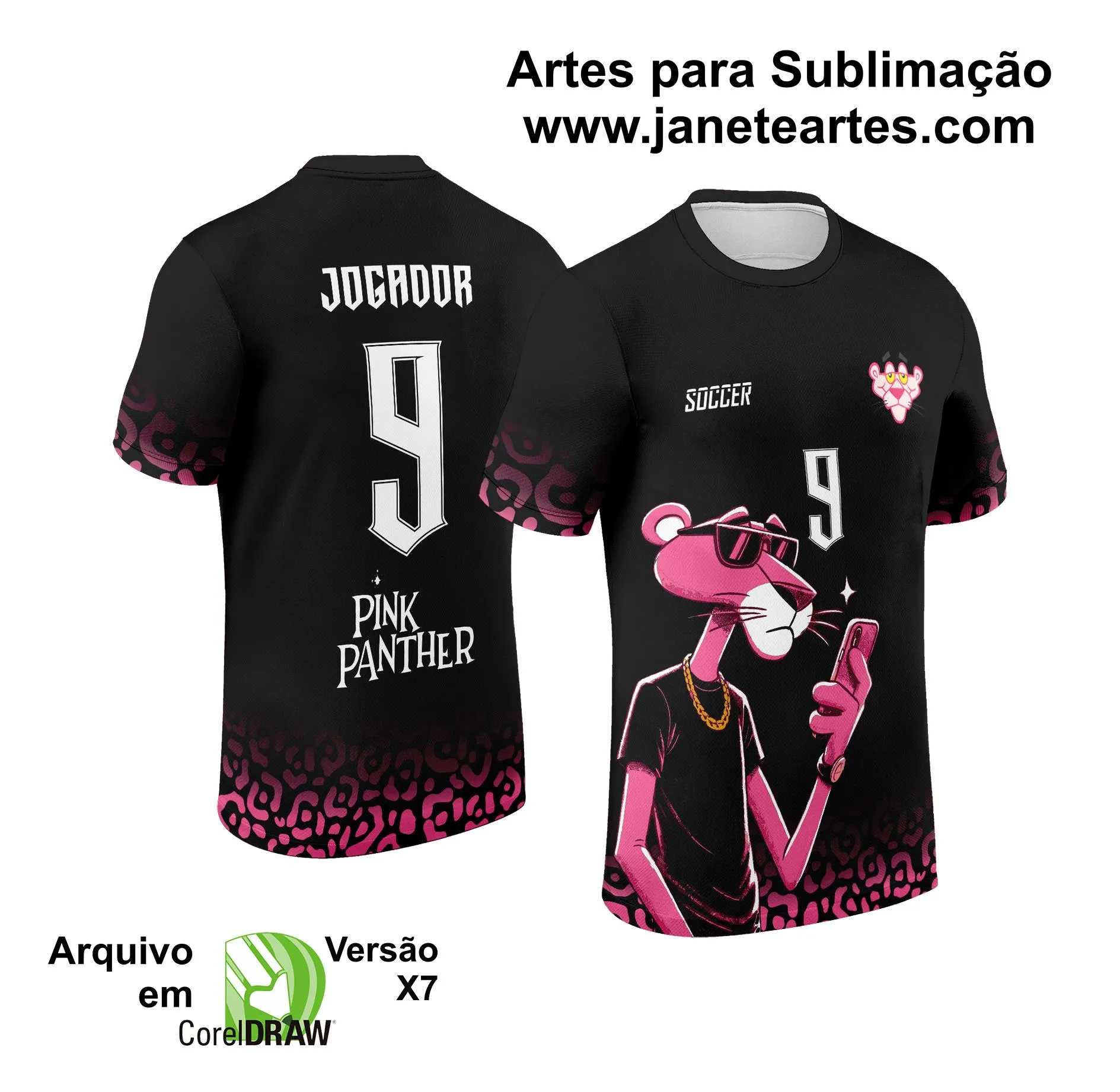 Arte Vetor Camisa de Interclasse Pantera Cor de Rosa 2024 - 2025