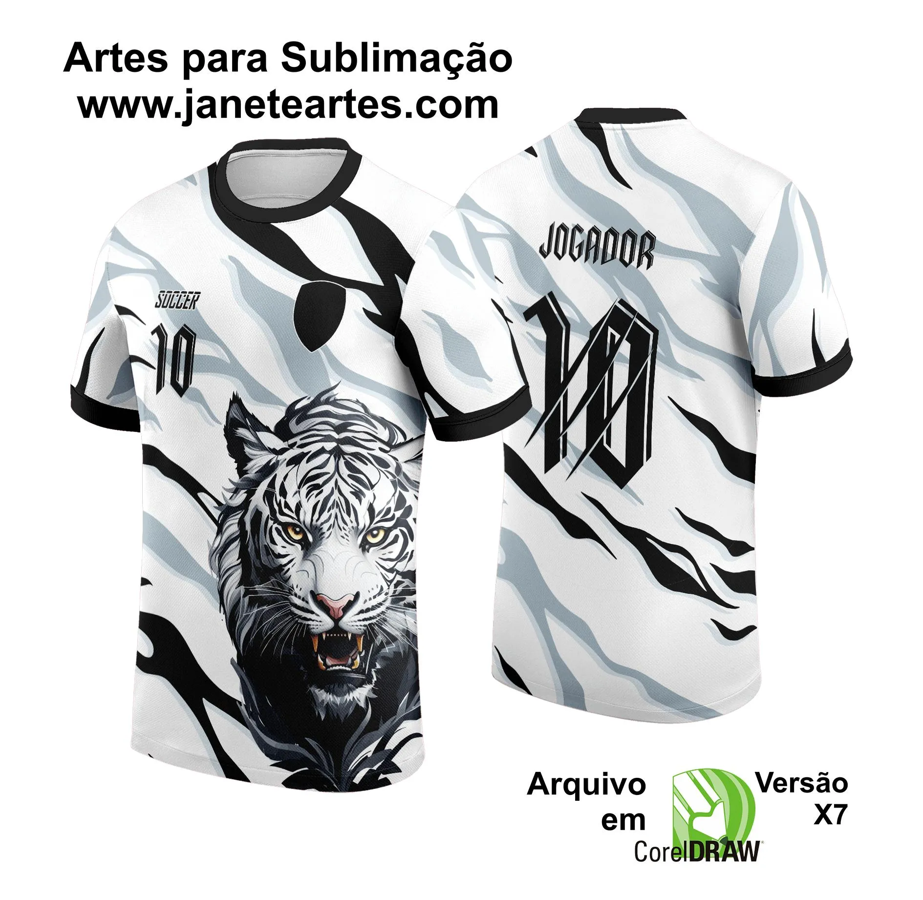 Arte Vetor Camisa de Interclasse Tigre Branco 2024 - 2025