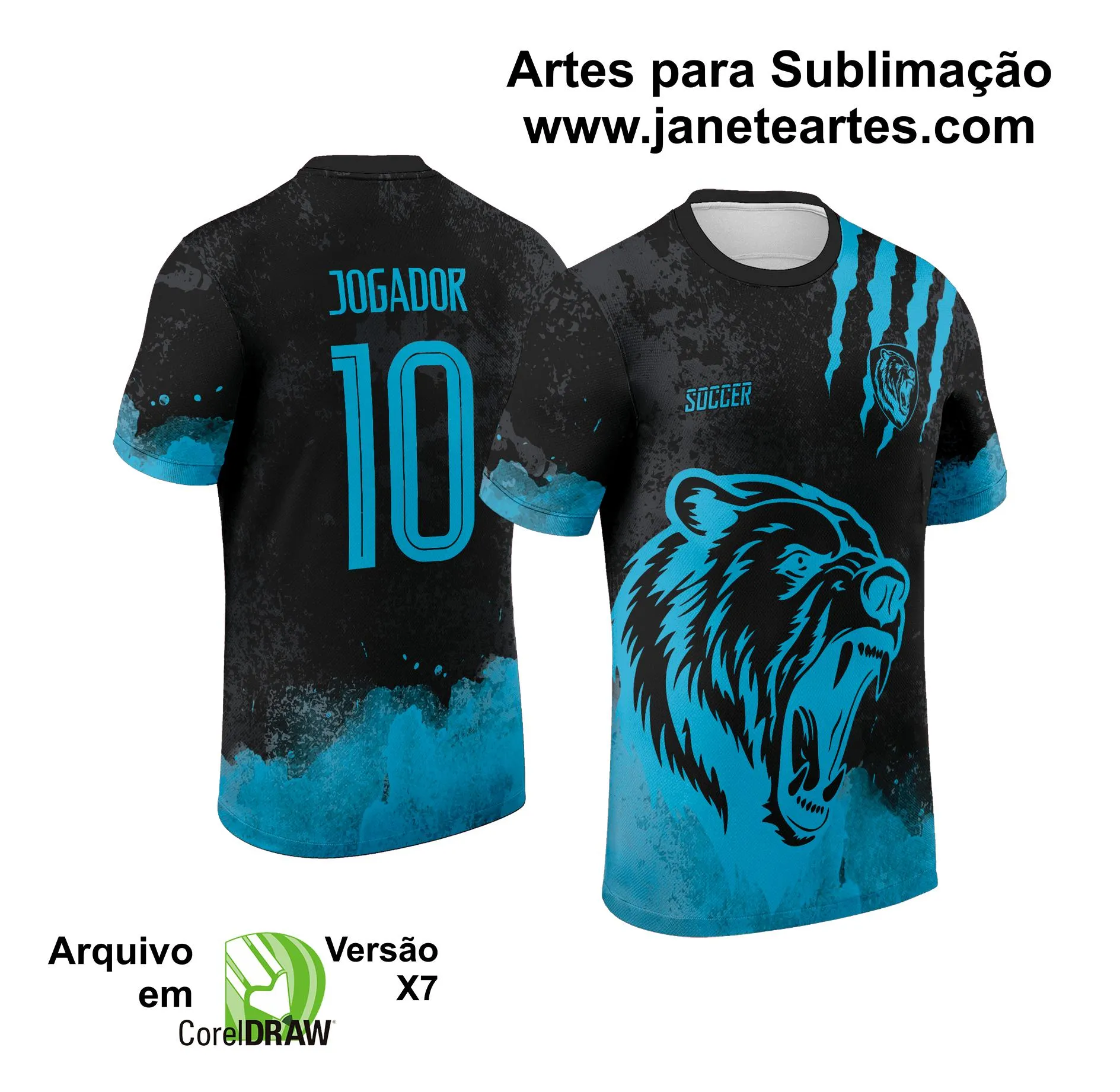 Arte Vetor Camisa de Interclasse Urso Azul 2024 - 2025